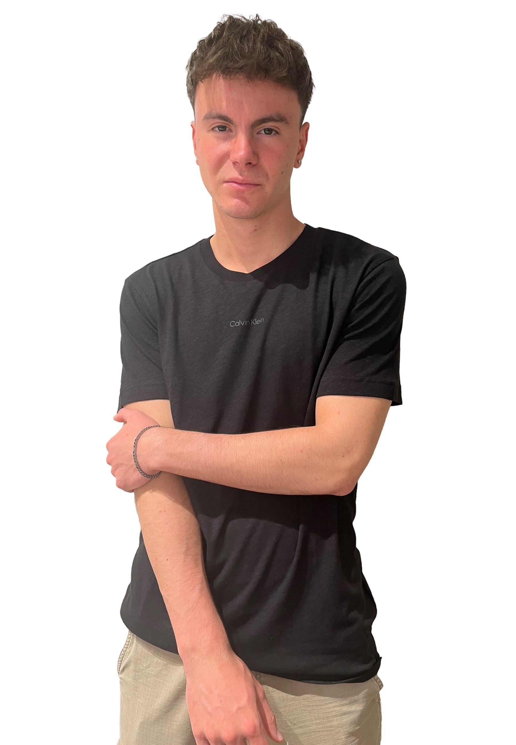 T-Shirt Uomo Mezza Manica Modal e Lino CALVIN KLEIN KM0KM01138