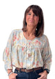 Blusa Donna Manica Lunga Fantasia Fiori 100% Cotone VICOLO TD2297
