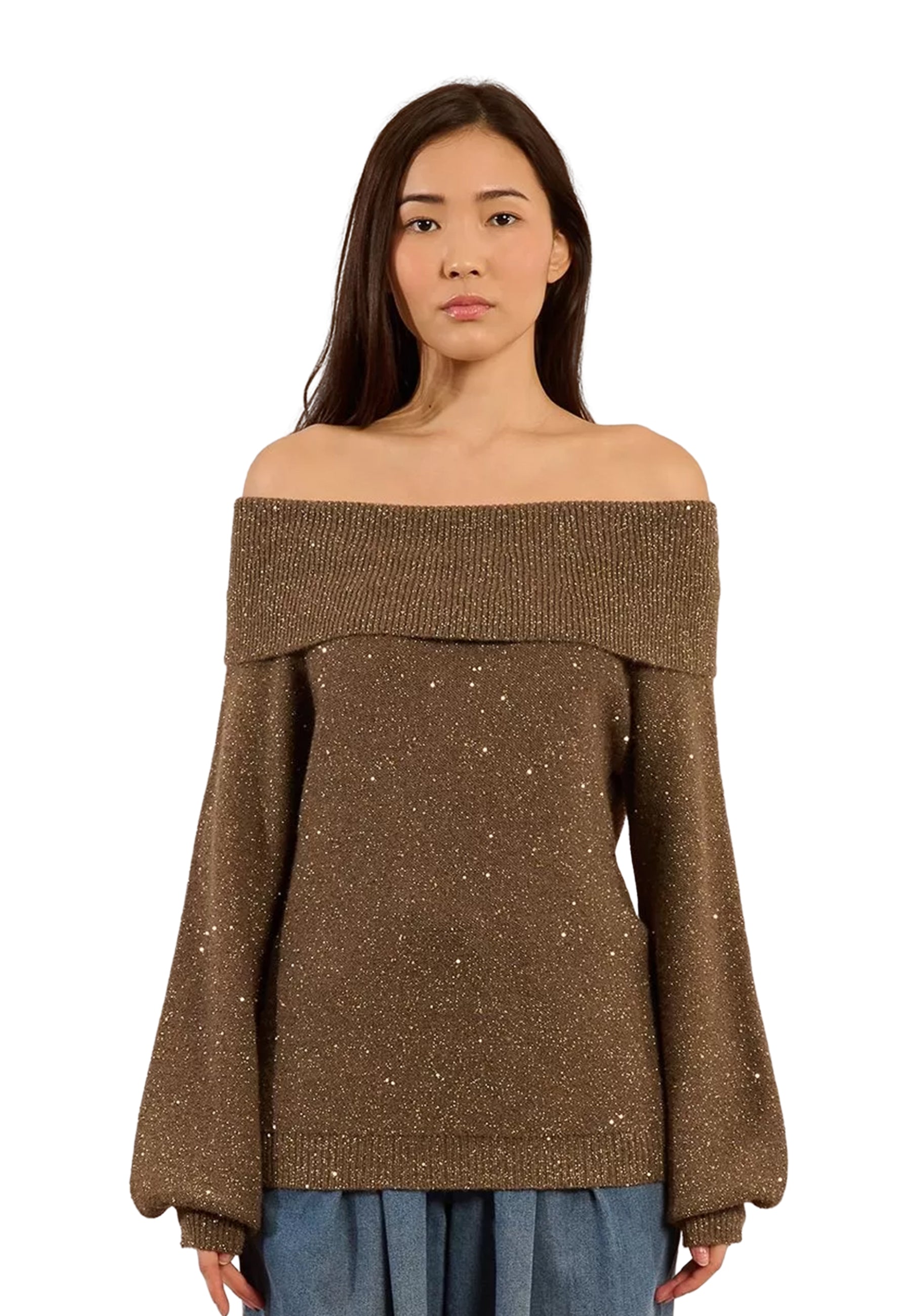 Maglia Donna Manica Lunga Collo Ciambella MOLLY BRACKEN LA1802DN