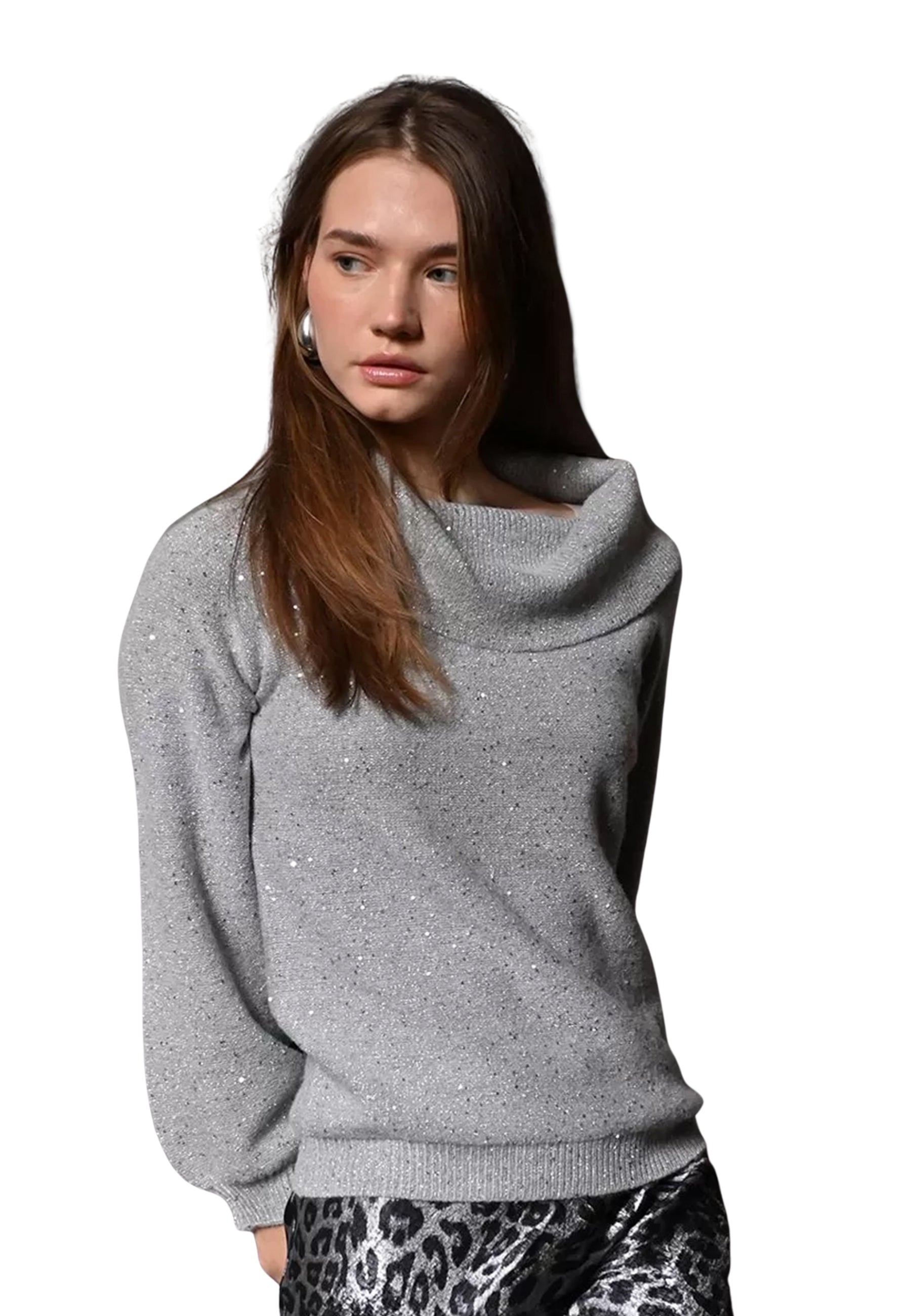 Maglia Donna Manica Lunga Collo Ciambella MOLLY BRACKEN LA1802DN