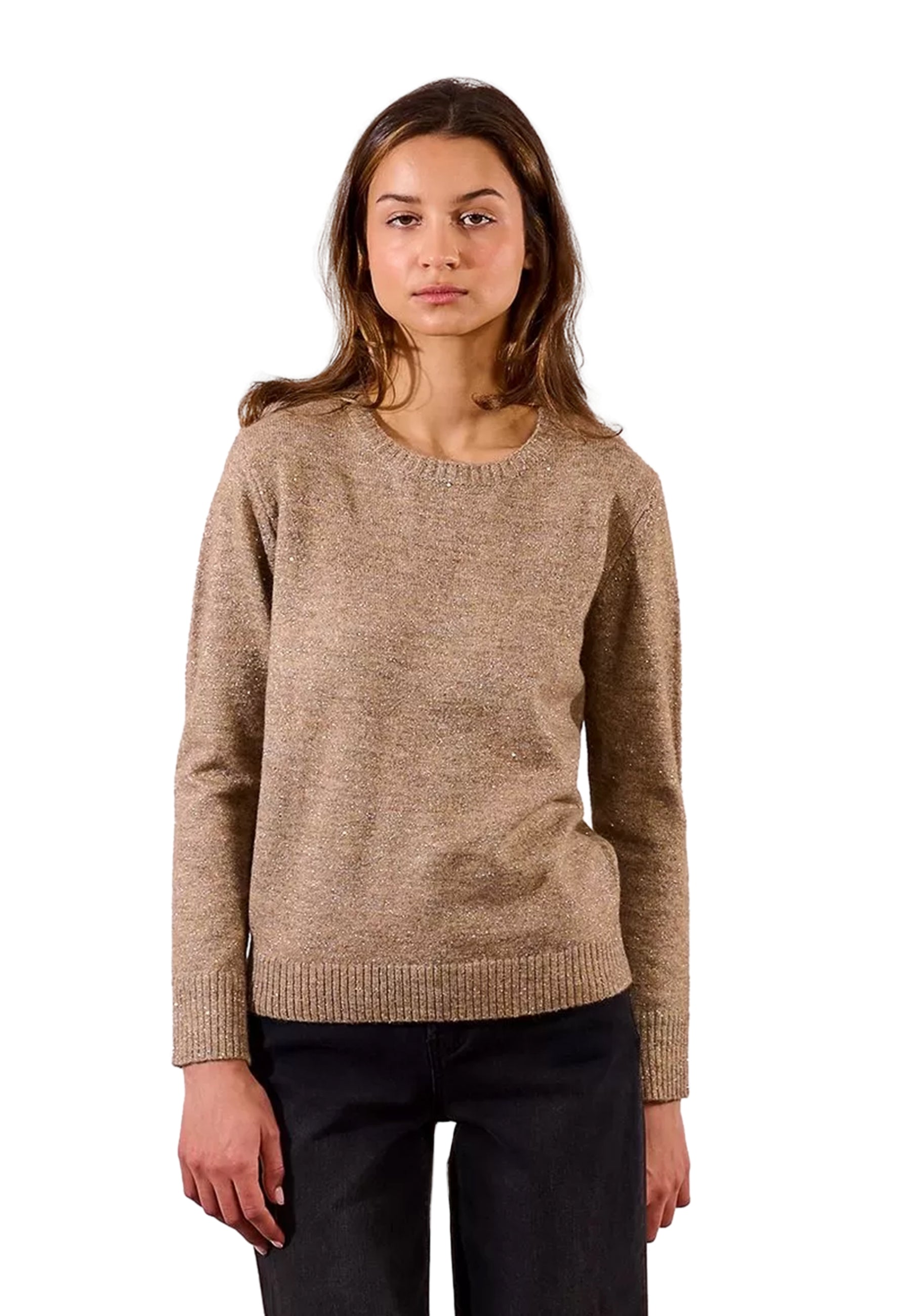 Maglia Donna Girocollo Manica Lunga Lurex Lana MOLLY BRACKEN E1613DN