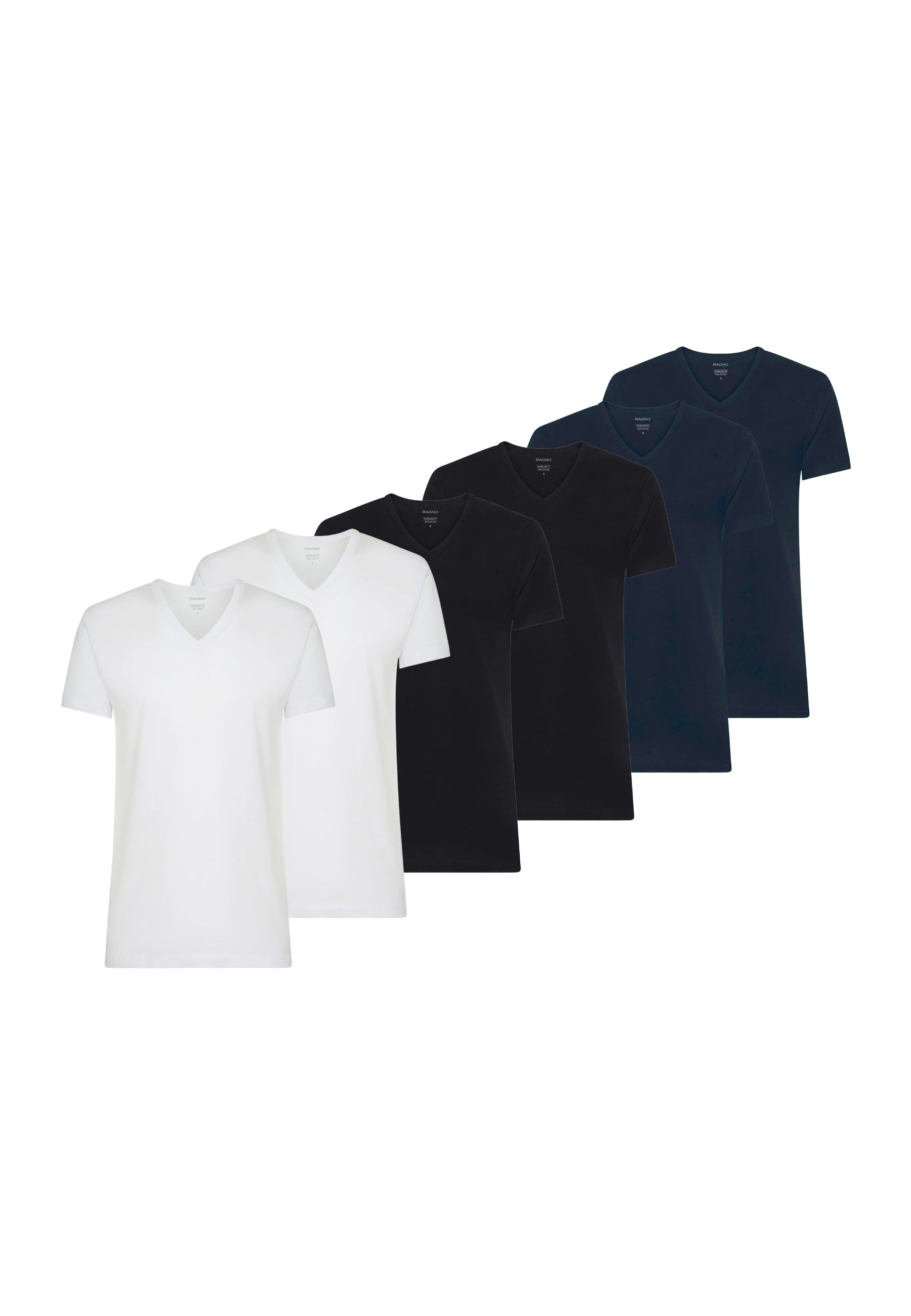 OFFERTA 6 PEZZI RAGNO 601418 Mezza Manica Scollo V Uomo 100% Cotone