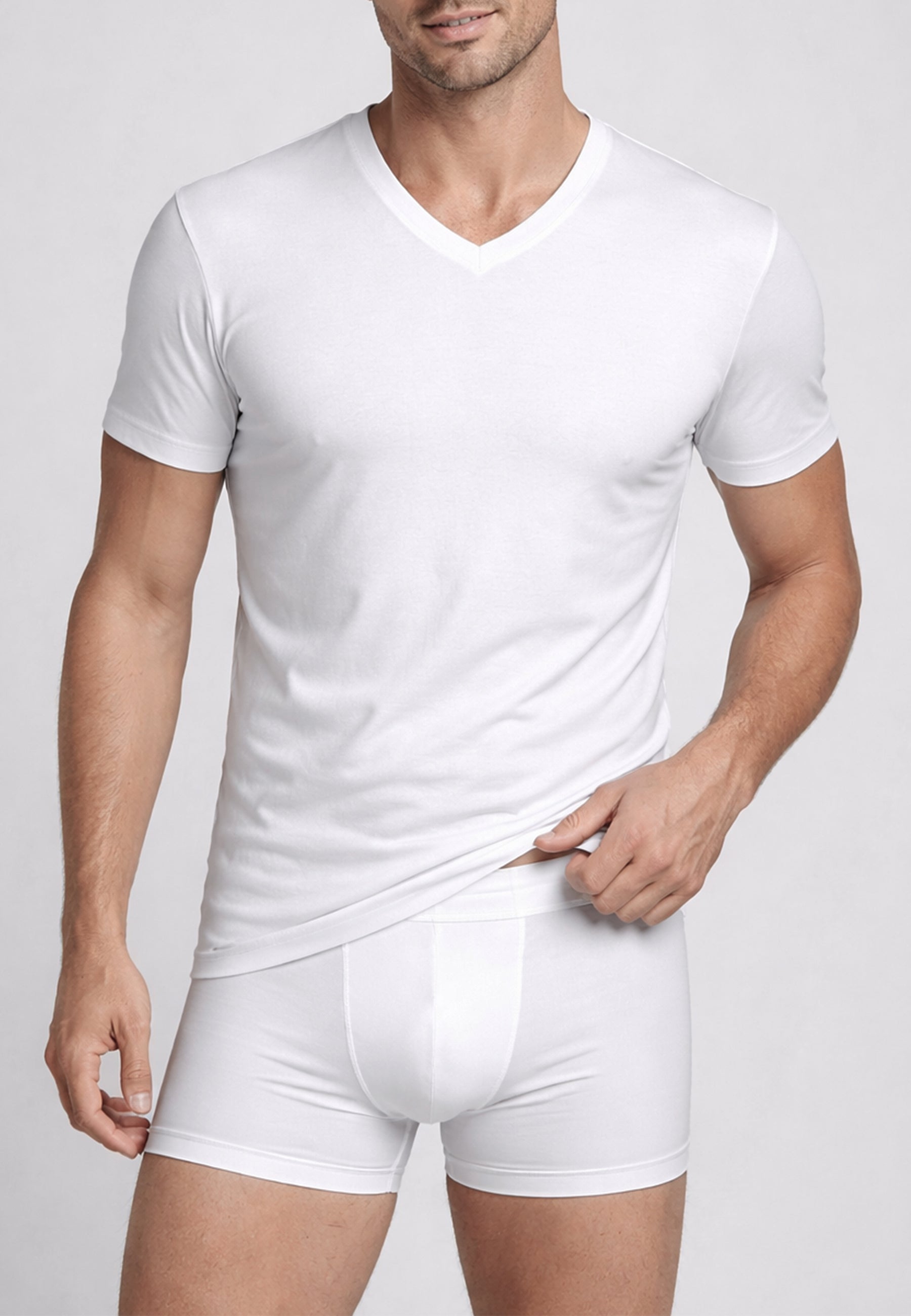 RAGNO 601418 Bipack Mezza Manica Scollo V Uomo 100% Cotone