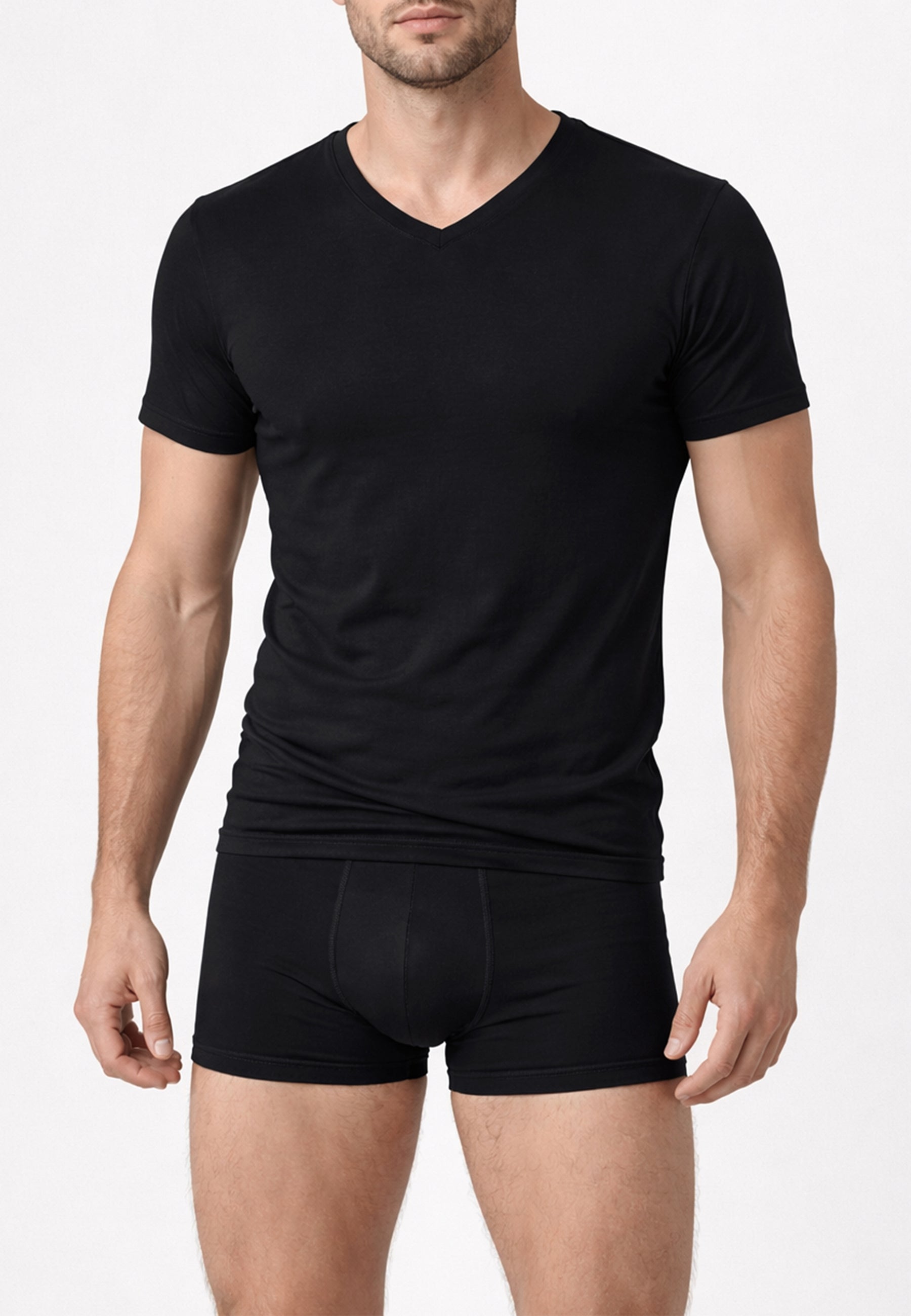 RAGNO 601418 Bipack Mezza Manica Scollo V Uomo 100% Cotone