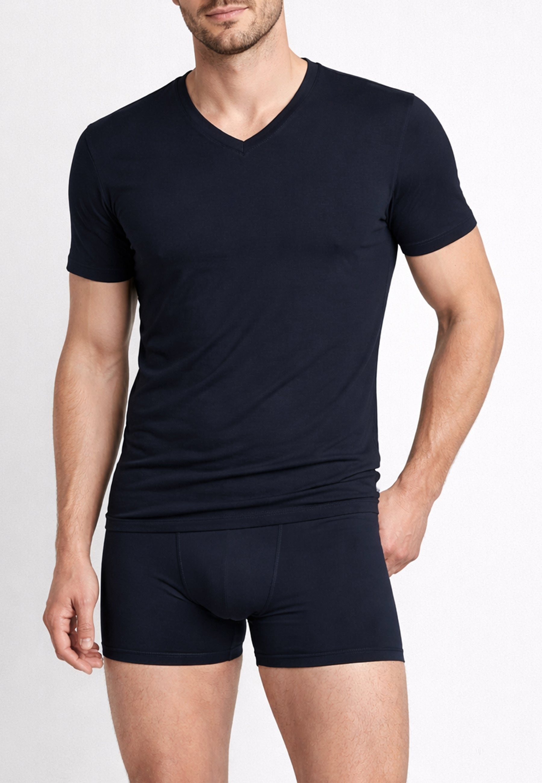 RAGNO 601418 Bipack Mezza Manica Scollo V Uomo 100% Cotone