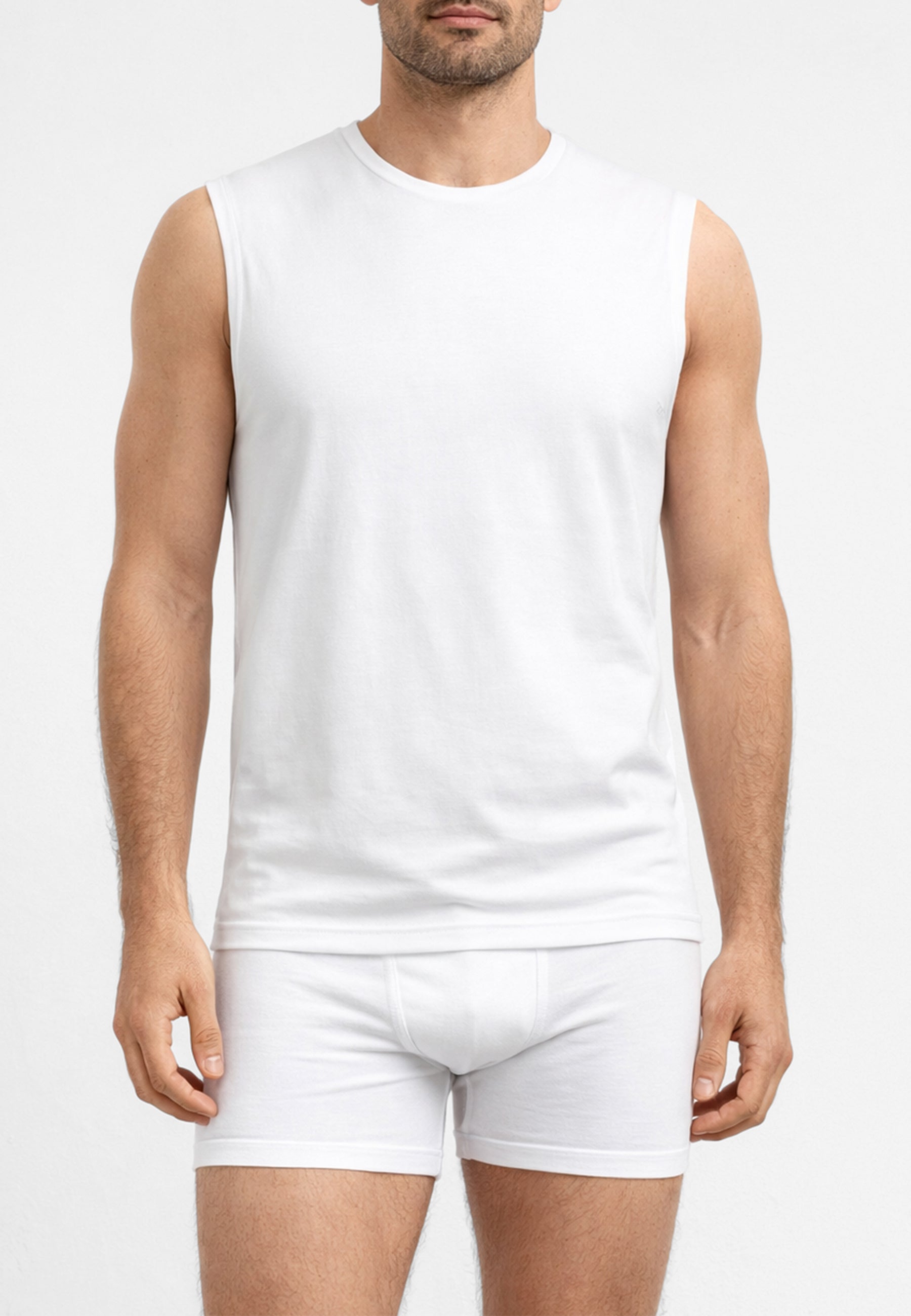 RAGNO 611474 Bipack Girocollo Smanicato Uomo Cotone Elasticizzato