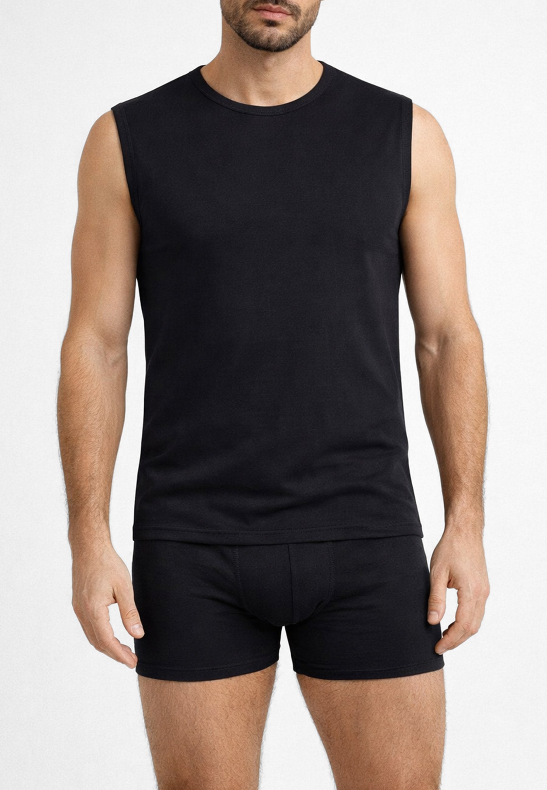 RAGNO 611474 Bipack Girocollo Smanicato Uomo Cotone Elasticizzato