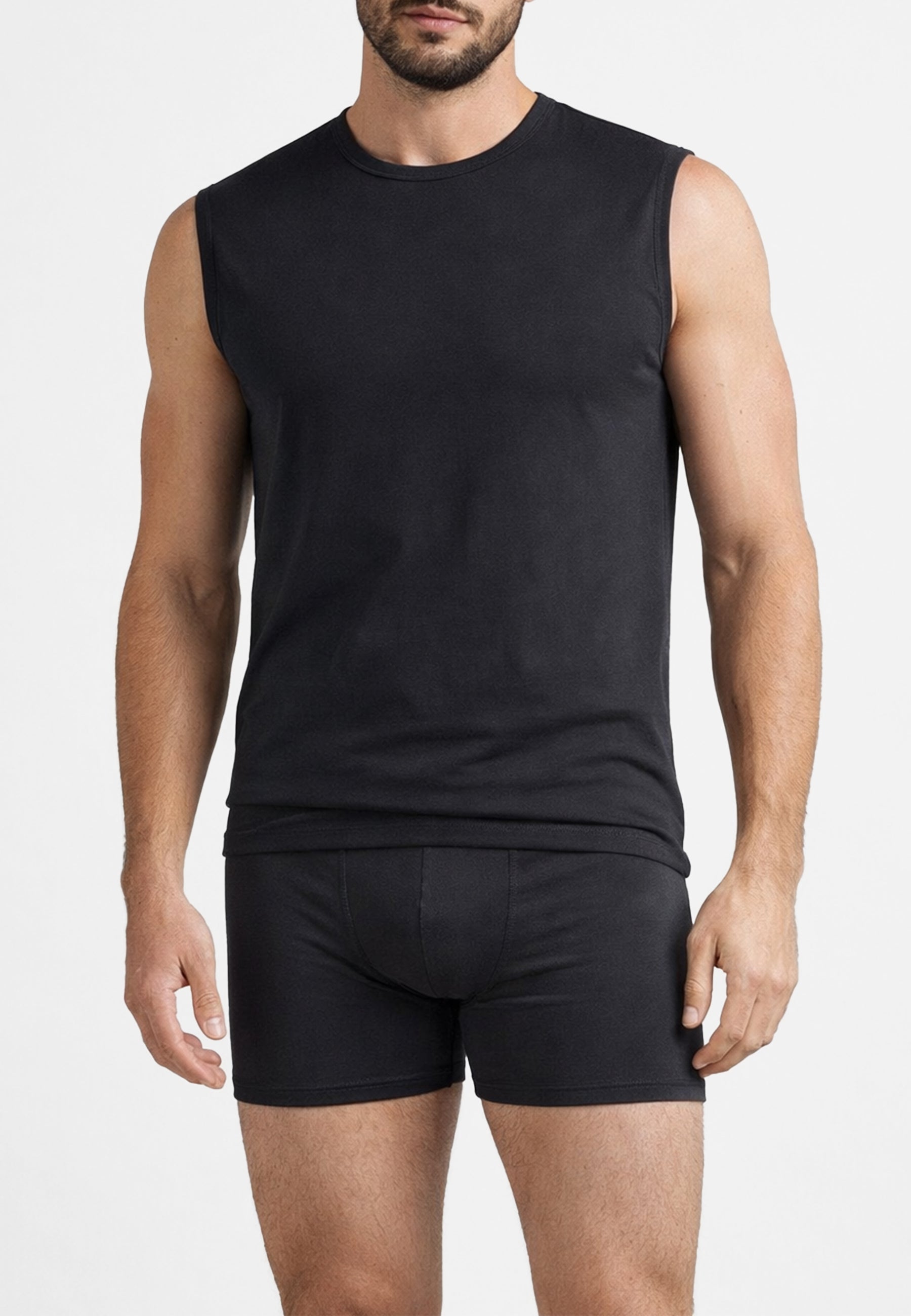 RAGNO 611474 Bipack Girocollo Smanicato Uomo Cotone Elasticizzato