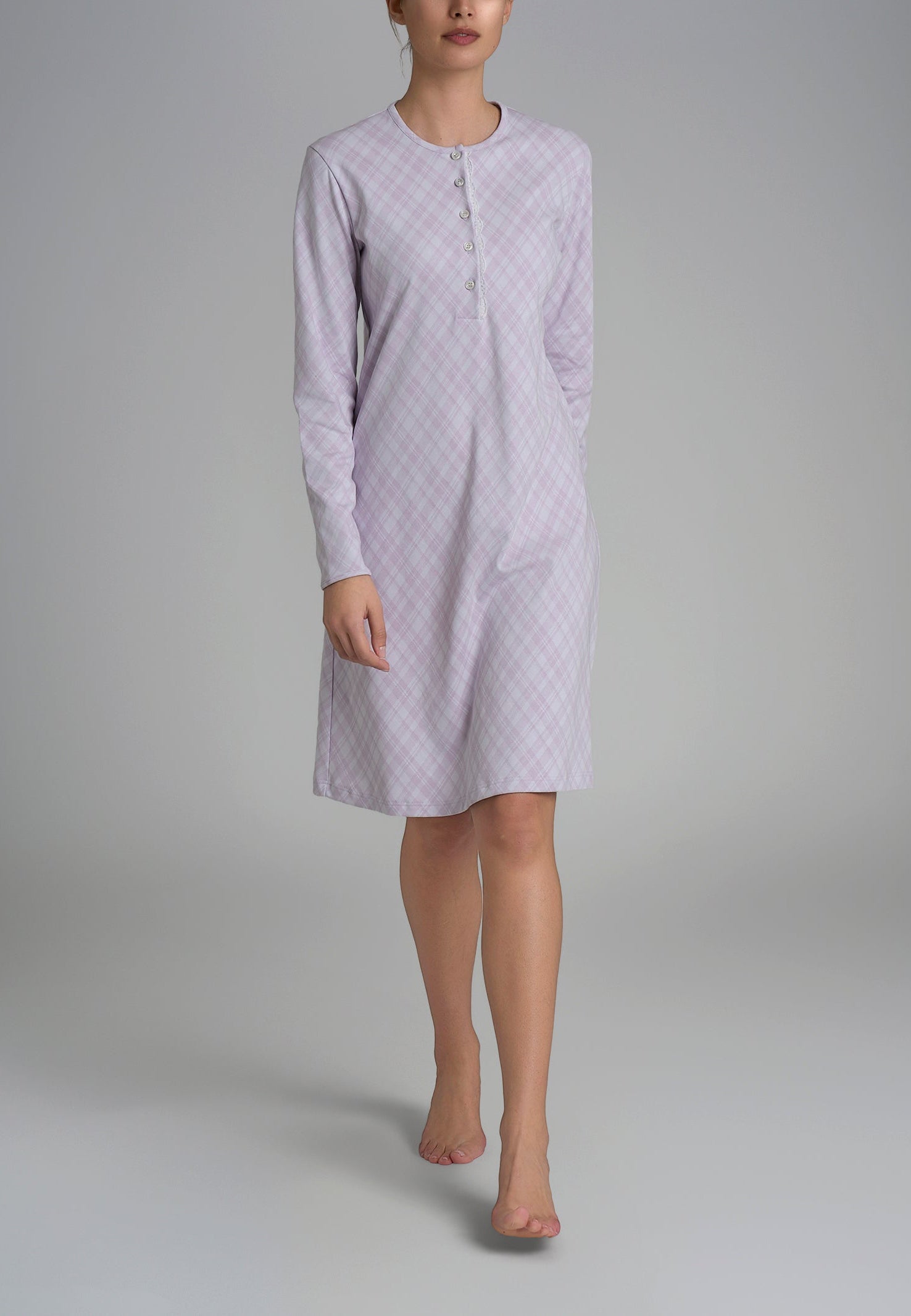 RAGNO Camicia da Notte Donna in Puro Cotone Felpato