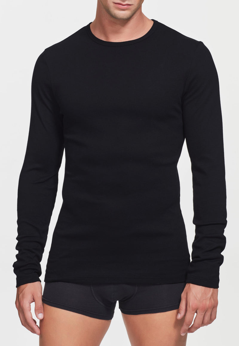 Maglia Girocollo uomo in caldo cotone RAGNO U262A9 - Nero