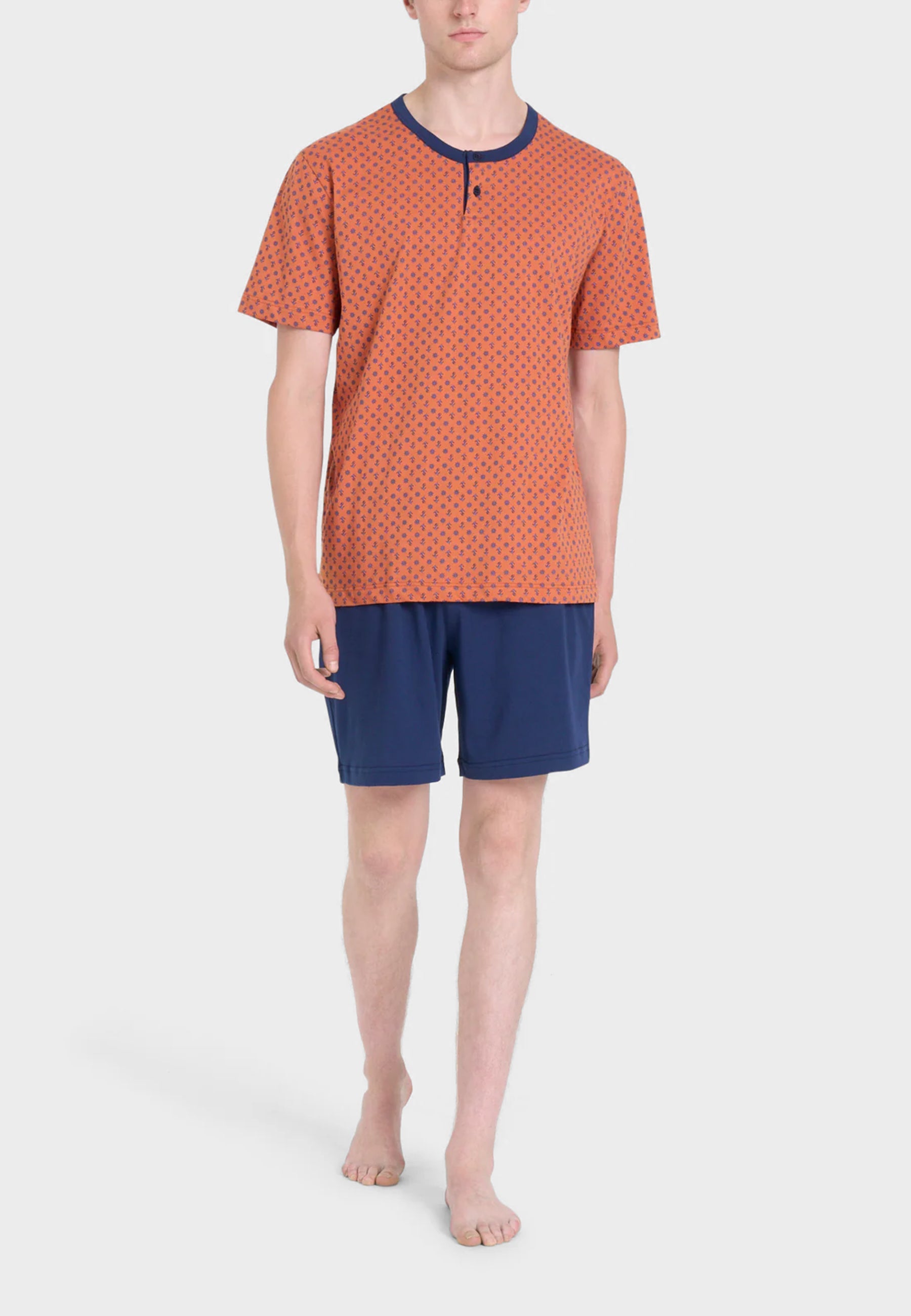 Pigiama Uomo Manica Corta Fantasia Righe 100% Cotone RAGNO U888ND