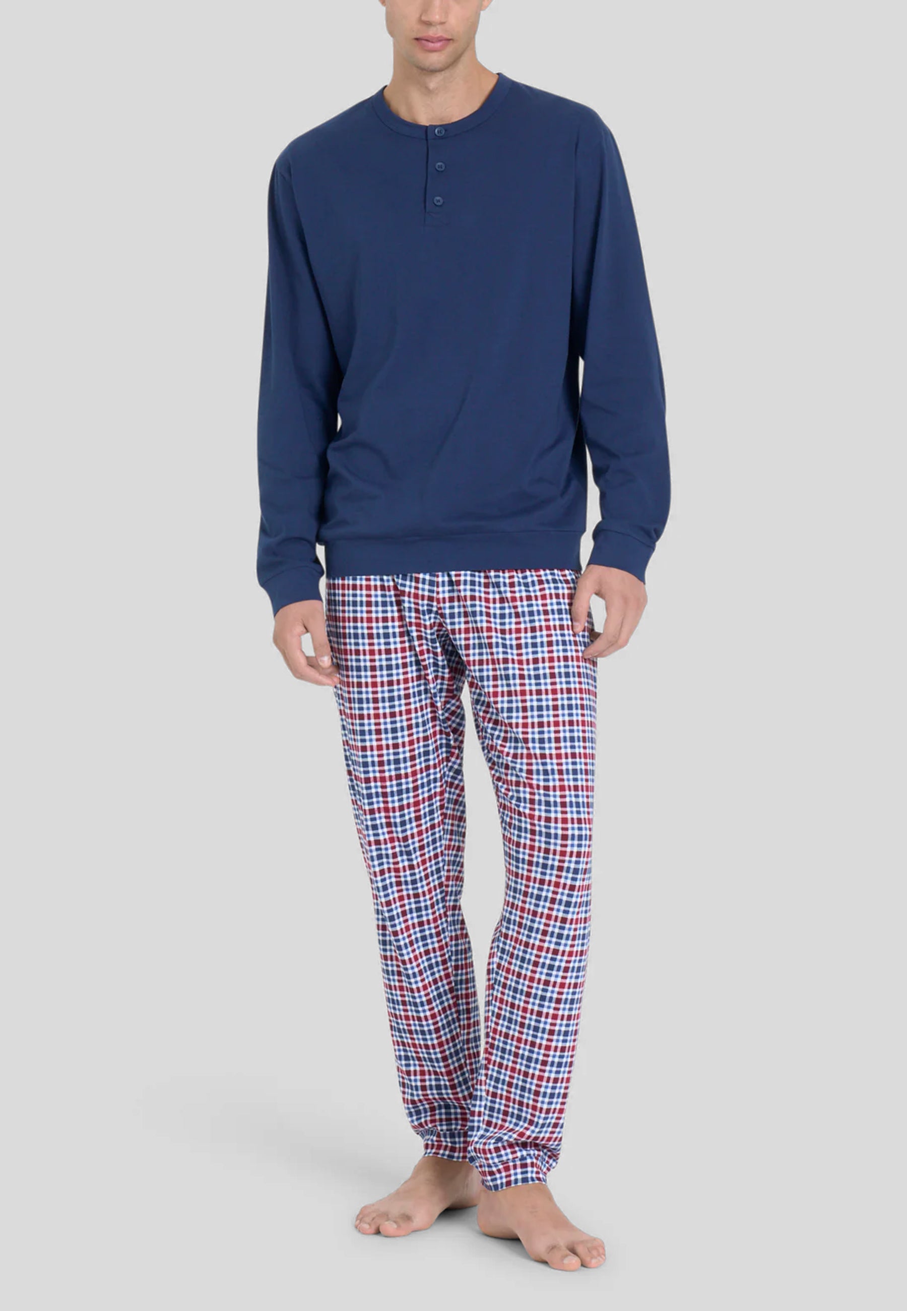 Pigiama Uomo Manica Lunga 100% Cotone Leggero RAGNO U893N1