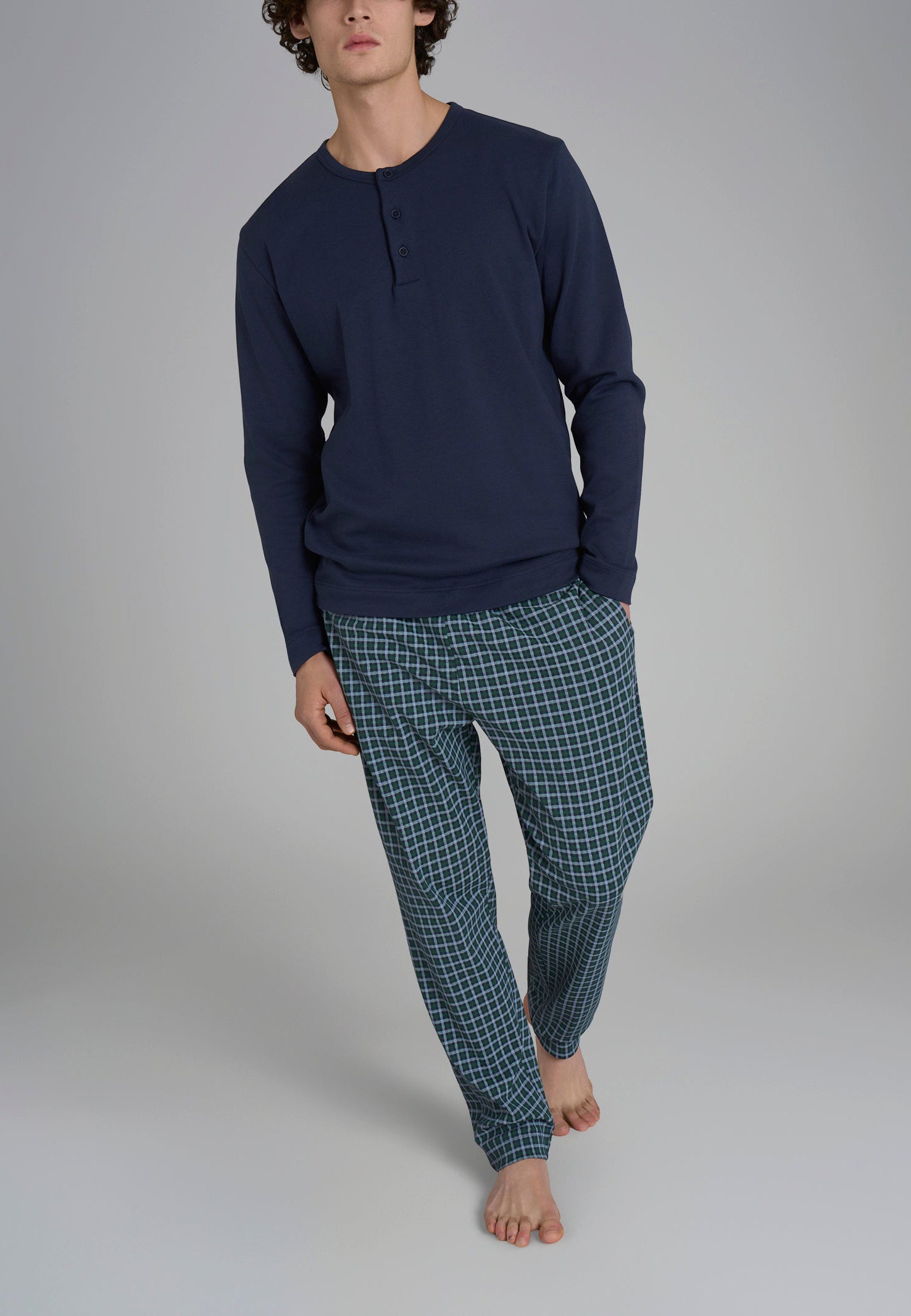 RAGNO Pigiama Uomo Lungo in Puro Cotone Felpato