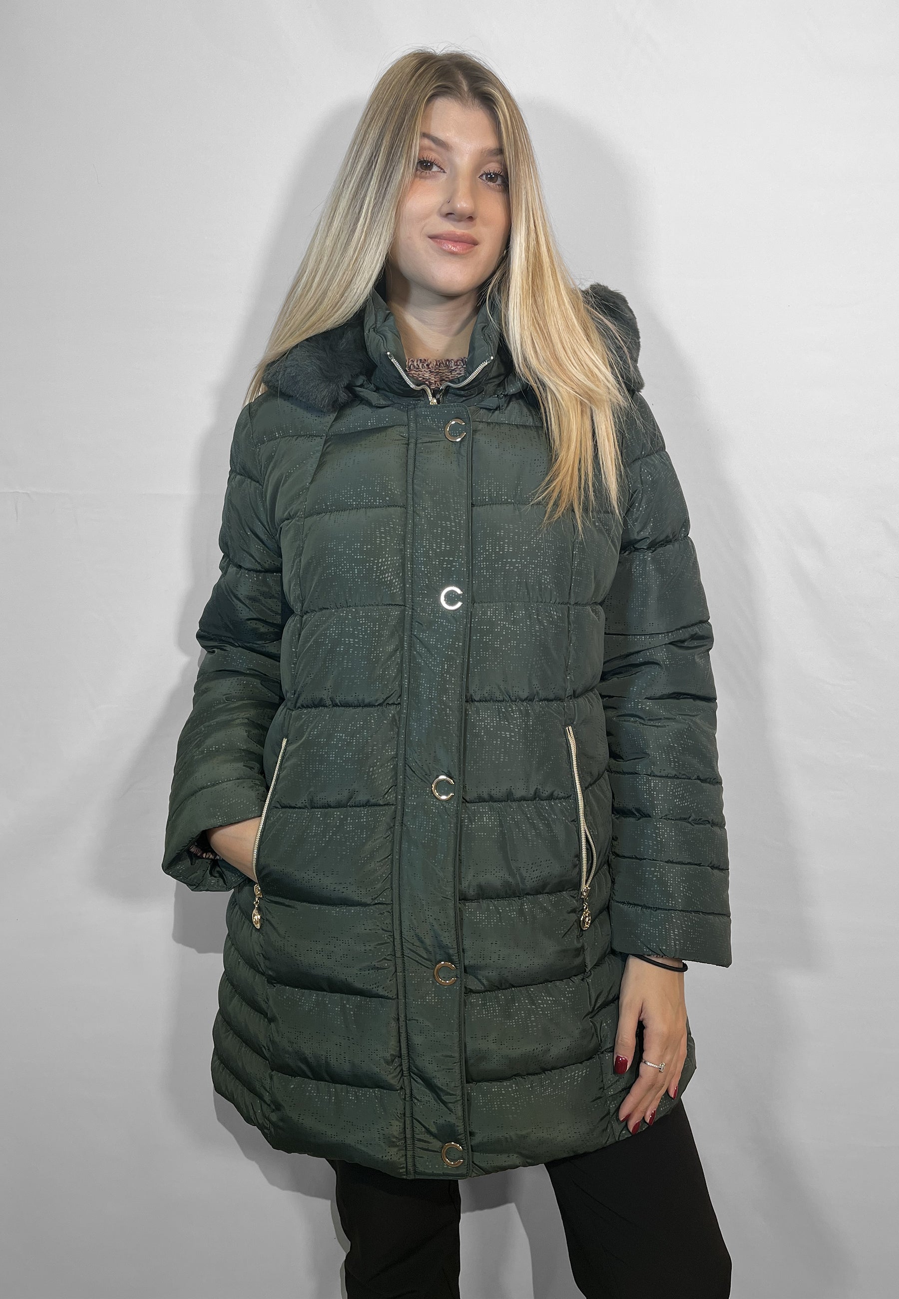 SATINETTE Piumino Donna Lungo Trapuntato Imbottitura Termica ART. AMALIA 002