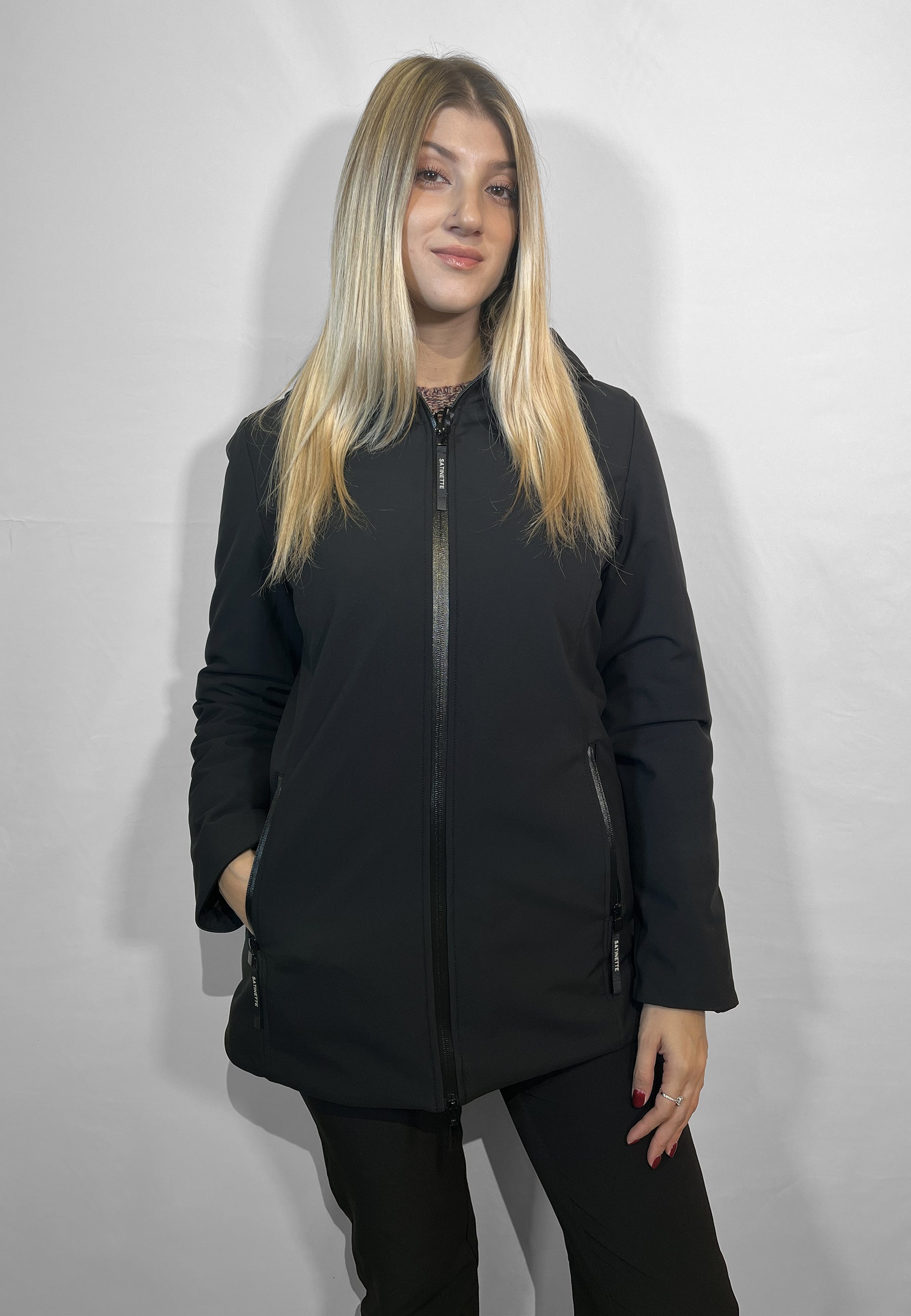 SATINETTE Giubbino Lungo Donna Interno Ecopelliccia ART. CHANTAL 024