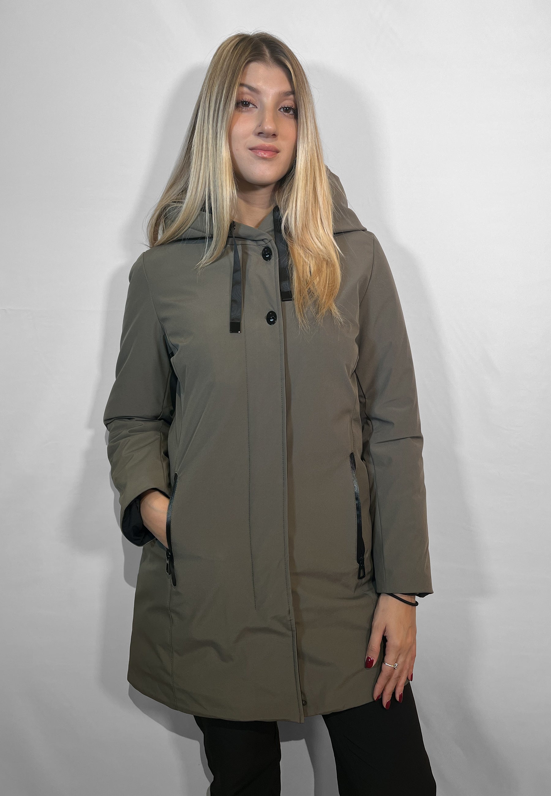 SATINETTE Piumino Donna Liscio Interno Trapuntato Termico ART. DELIA 033