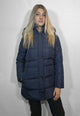 SATINETTE Piumino Donna Lungo Imbottitura Termica Tessuto Stampato ART. FLORIANA 017