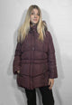 SATINETTE Piumino Donna Lungo Imbottitura Termica Tessuto Stampato ART. NICOL 003