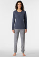 Pigiama Donna Manica Lunga 100% Cotone SCHIESSER 181746