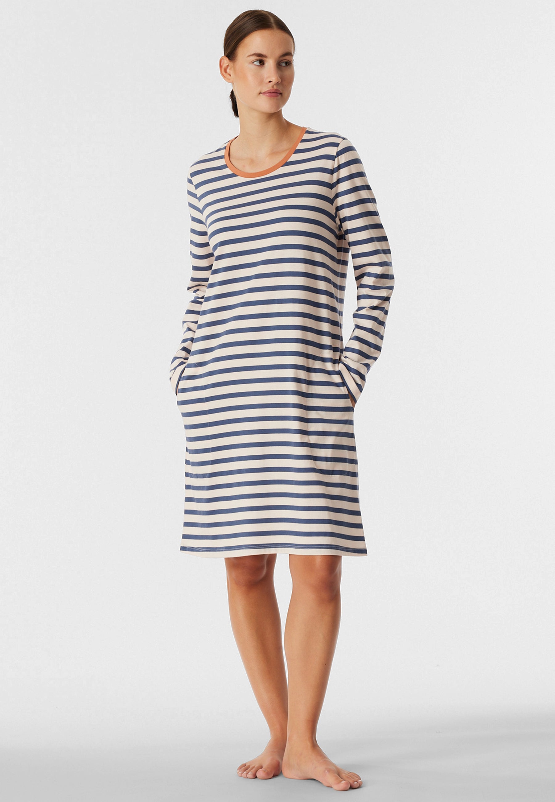 Schiesser Camicia Da Notte Donna A Maniche Corte - Essential Nightwear, Scollo Rotondo E Orlo Posteriore Arrotondato, Colore Stampa