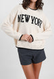 SUSY MIX Maglione con Scritta New York Donna Caldo Morbido Moda Inverno Qualità ART. 72105