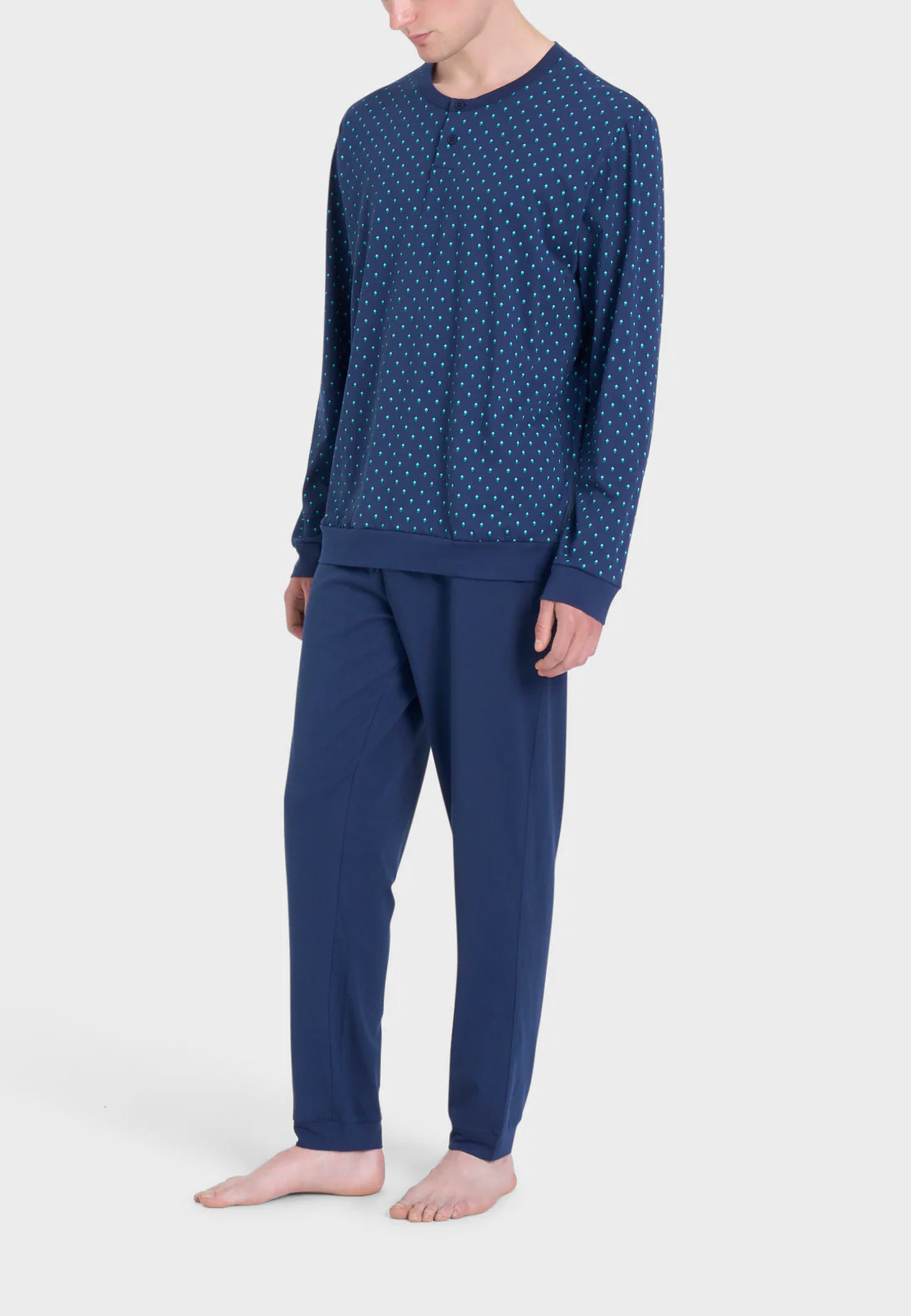 Pigiama Uomo Manica Lunga 100% Cotone Leggero RAGNO U909N1