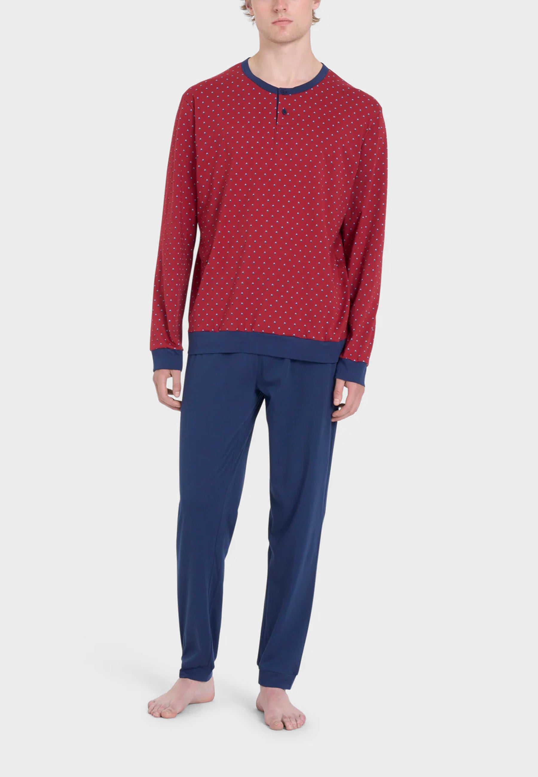 Pigiama Uomo Manica Lunga 100% Cotone Leggero RAGNO U909N1