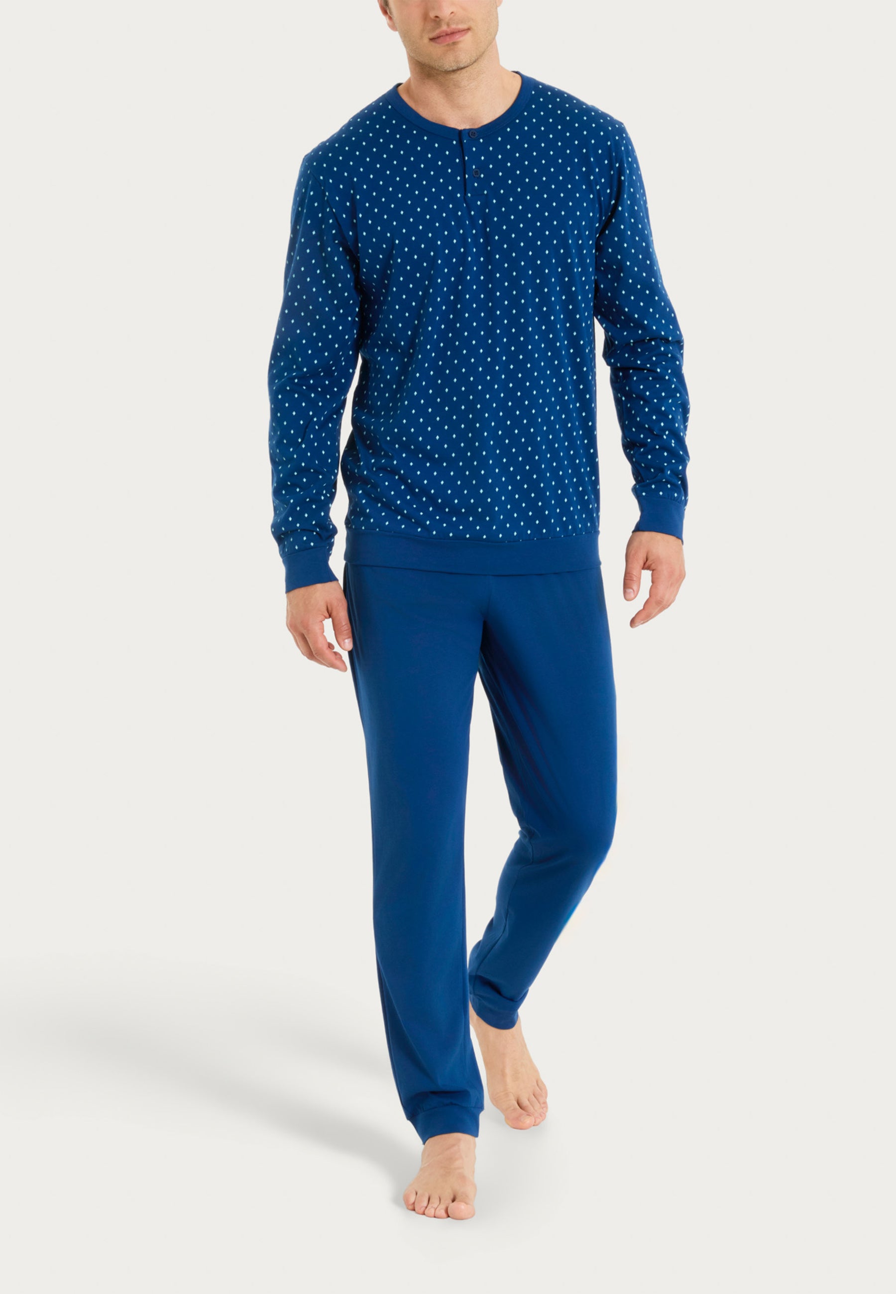 RAGNO Pigiama Uomo Lungo Serafino Cotone Leggero UA23N1