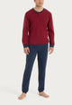 RAGNO Pigiama Uomo Lungo Serafino Cotone Leggero Rigato UA26N1