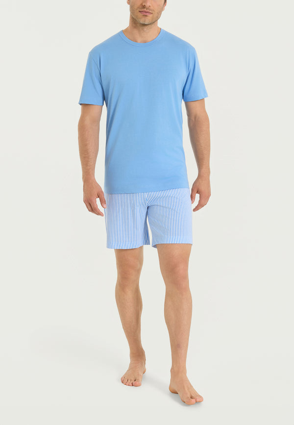 RAGNO Pigiama Uomo Corto Girocollo Cotone Leggero Rigato UA29NC