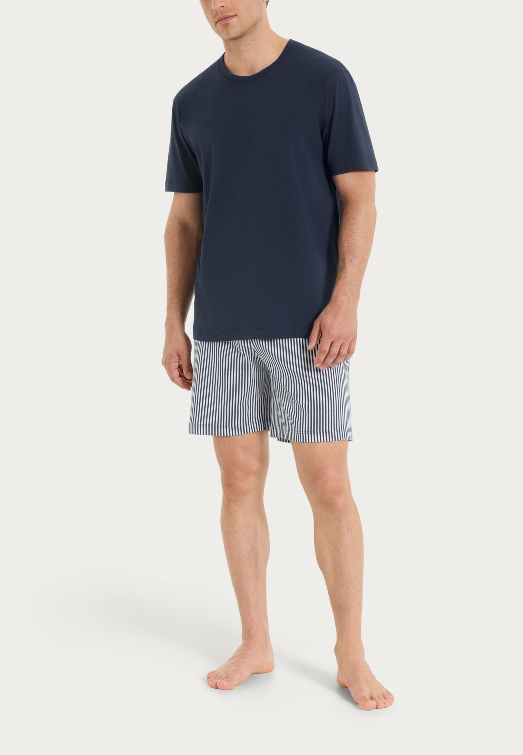 RAGNO Pigiama Uomo Corto Girocollo Cotone Leggero Rigato UA29NC