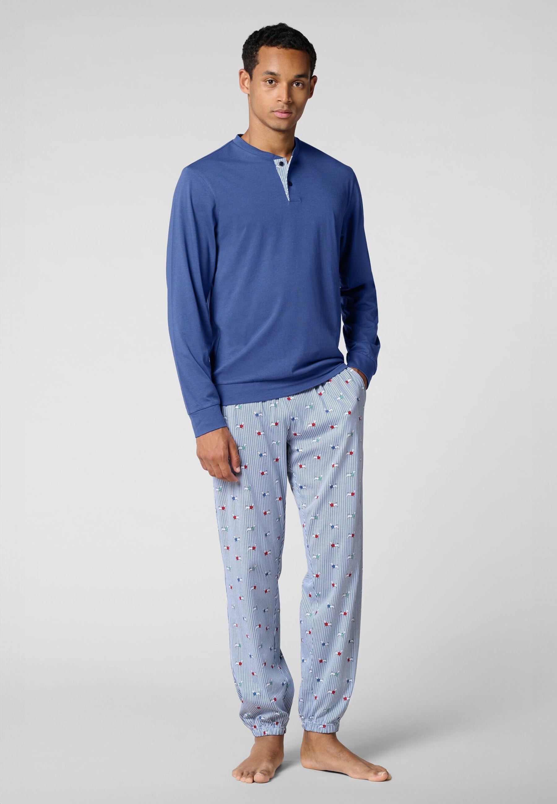 CAGI Pigiama Uomo Lungo Cotone Serafino Estivo ART. VCAT04456