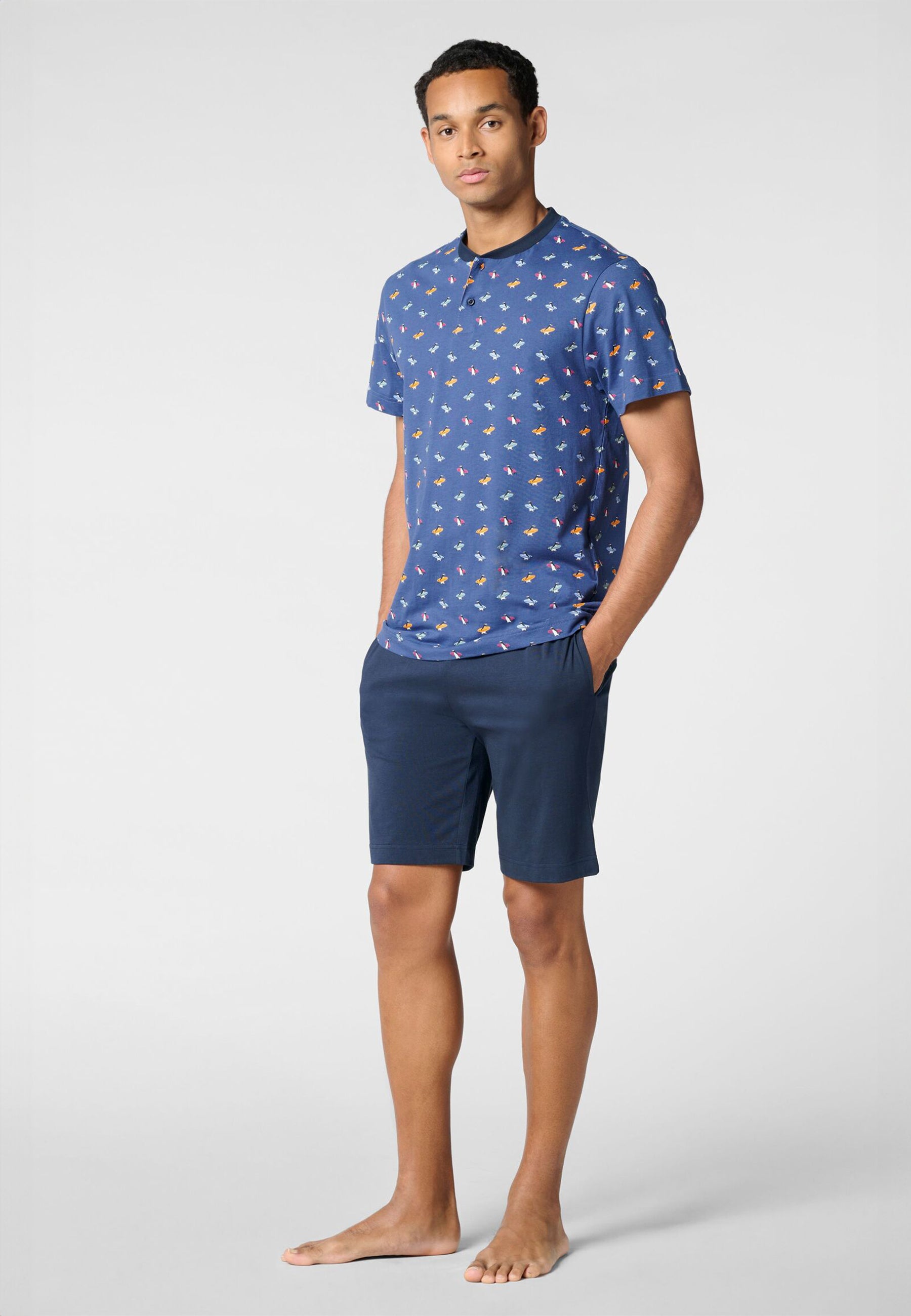 CAGI Pigiama Uomo Corto Cotone Serafino Estivo ART. VCAT04458