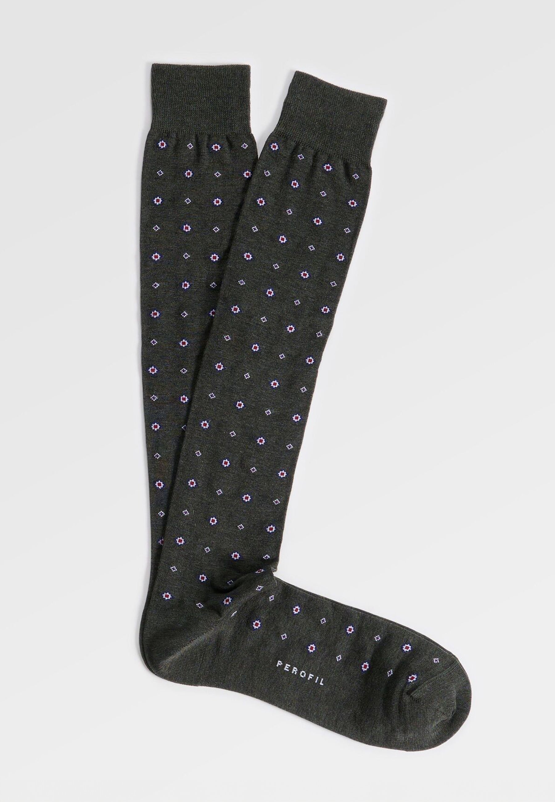 PEROFIL Calza Lunga Uomo Cotone Leggero Fantasia Crevatier ART. VPRC93313