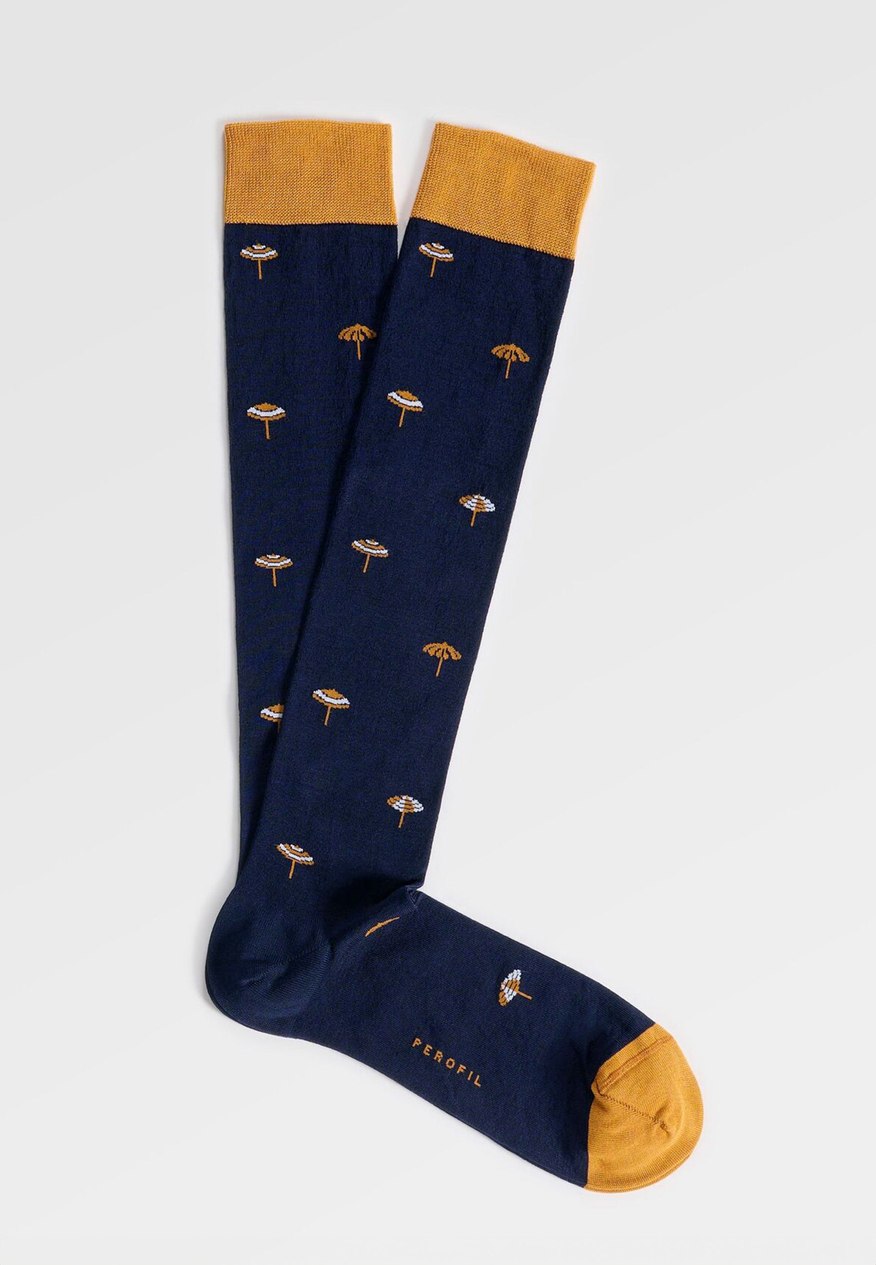 PEROFIL Calza Lunga Uomo Cotone Leggero Fantasia Ombrelloni ART. VPRC93315