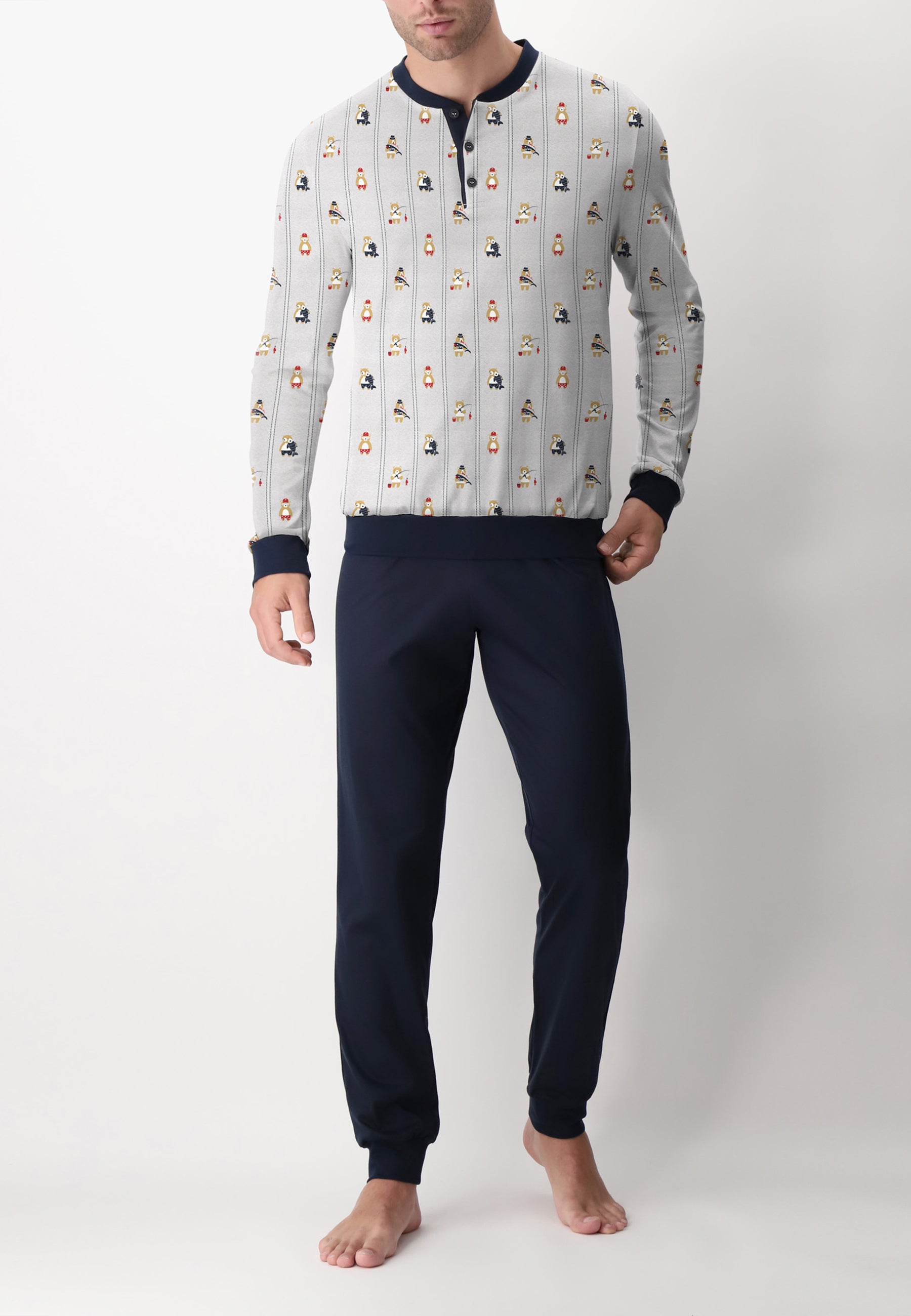 Pigiama Uomo Lungo 100% Cotone Leggero PEROFIL VPRT93089