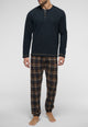 PEROFIL Pigiama Uomo Lungo Serafino Punto Milano Pile VPRT93443