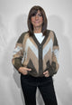 VICOLO Cardigan Donna Morbido Mohair Fantasia Zig Zag Invernale ART. 55116F
