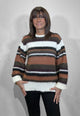 VICOLO Maglia Donna Morbida Mohair Rigata Calda Invernale ART. 55142F