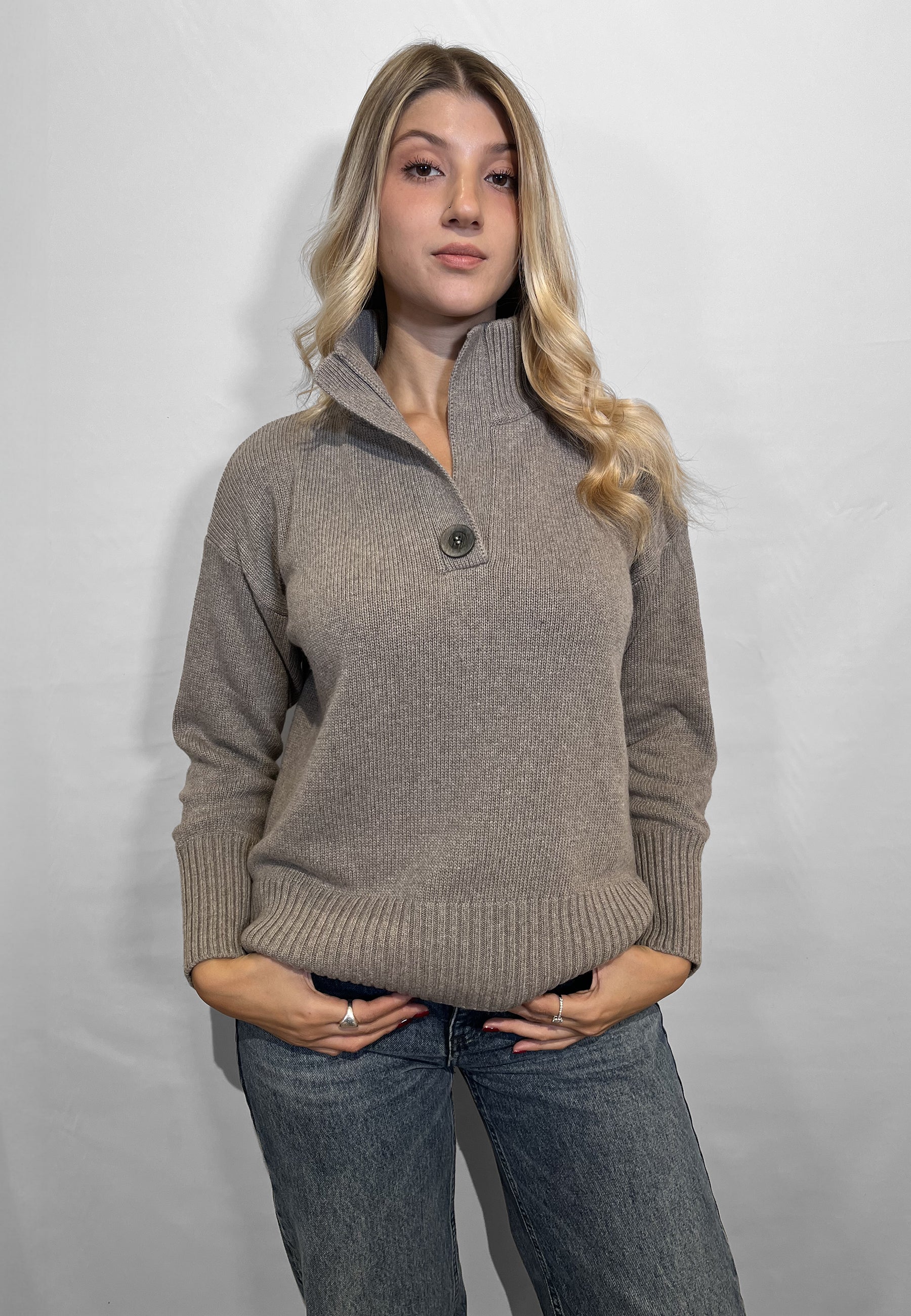 INTRECCI Maglia Donna Manica Lunga Lupetto Lana Cachemire ART. W25-80