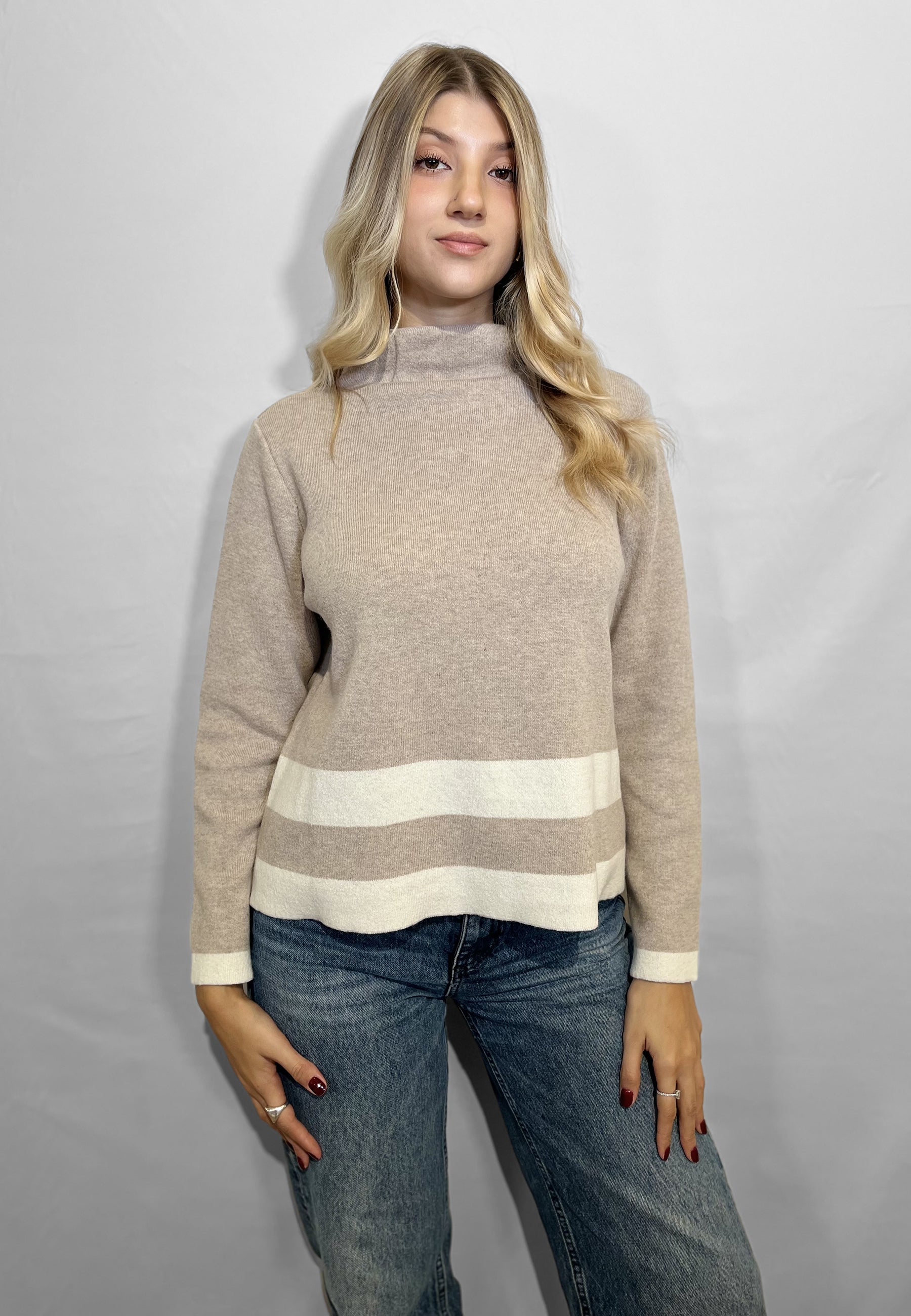 INTRECCI Maglia Donna Manica Lunga Lupetto Lana Cachemire ART. W25-84