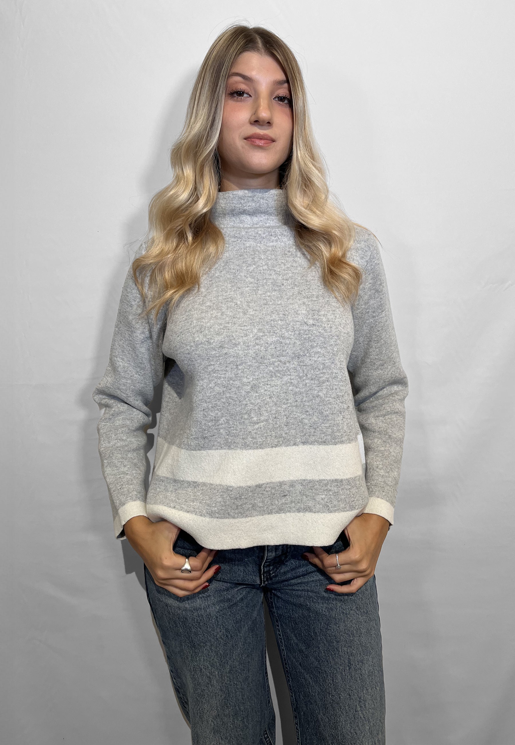 INTRECCI Maglia Donna Manica Lunga Lupetto Lana Cachemire ART. W25-84