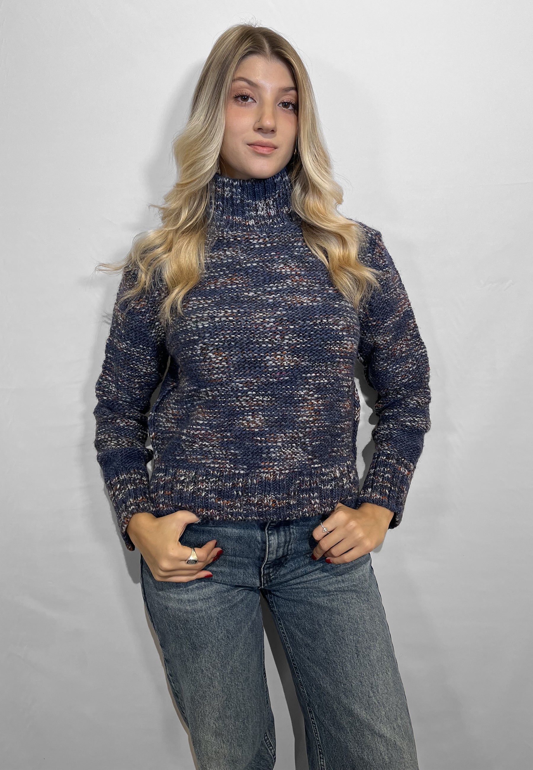 INTRECCI Maglia Donna Manica Lunga Dolcevita Lana ART.  W25-94