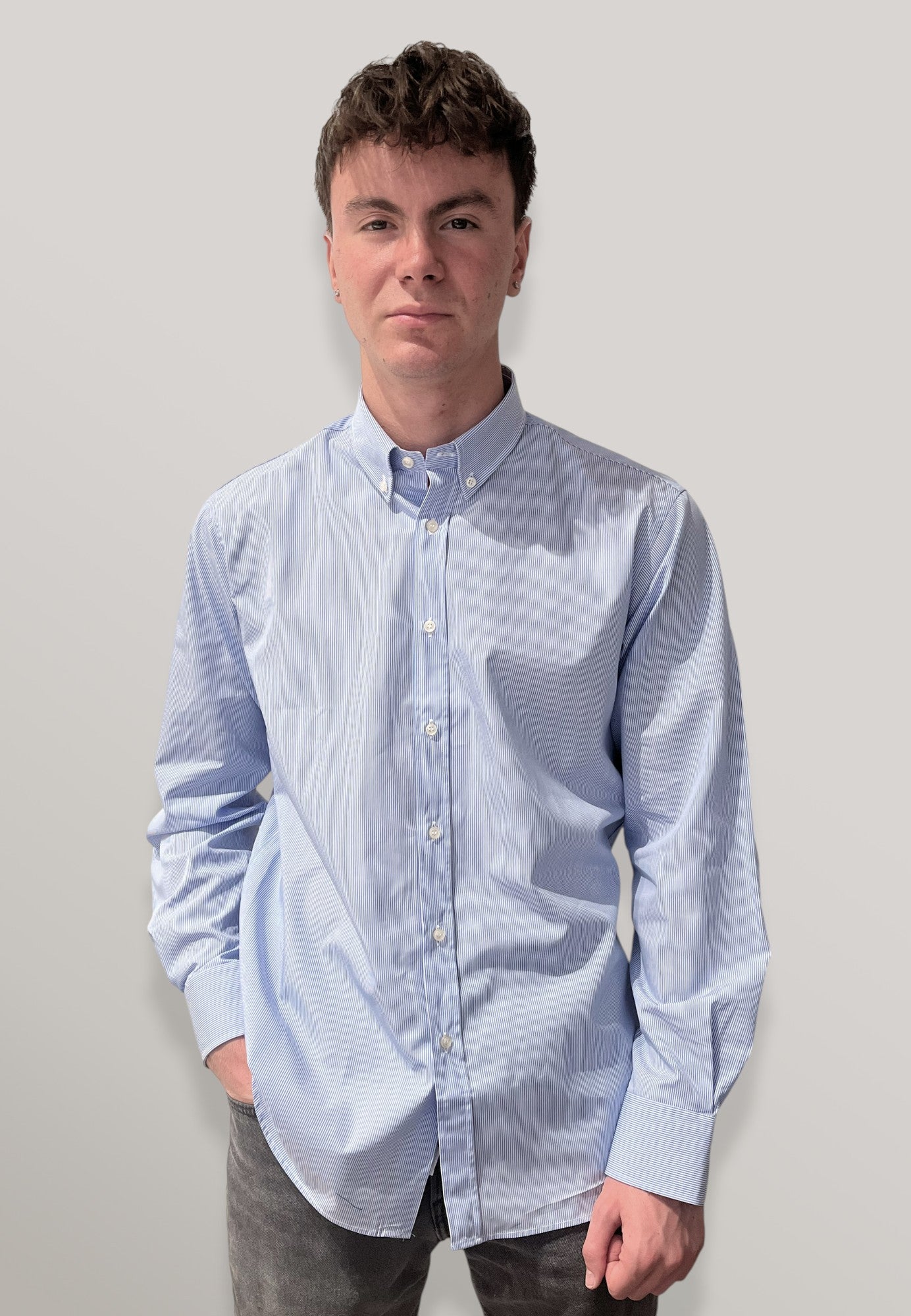 Camicia Uomo Regular Botton Down 100% Cotone Bastoncino INGRAM 5G093