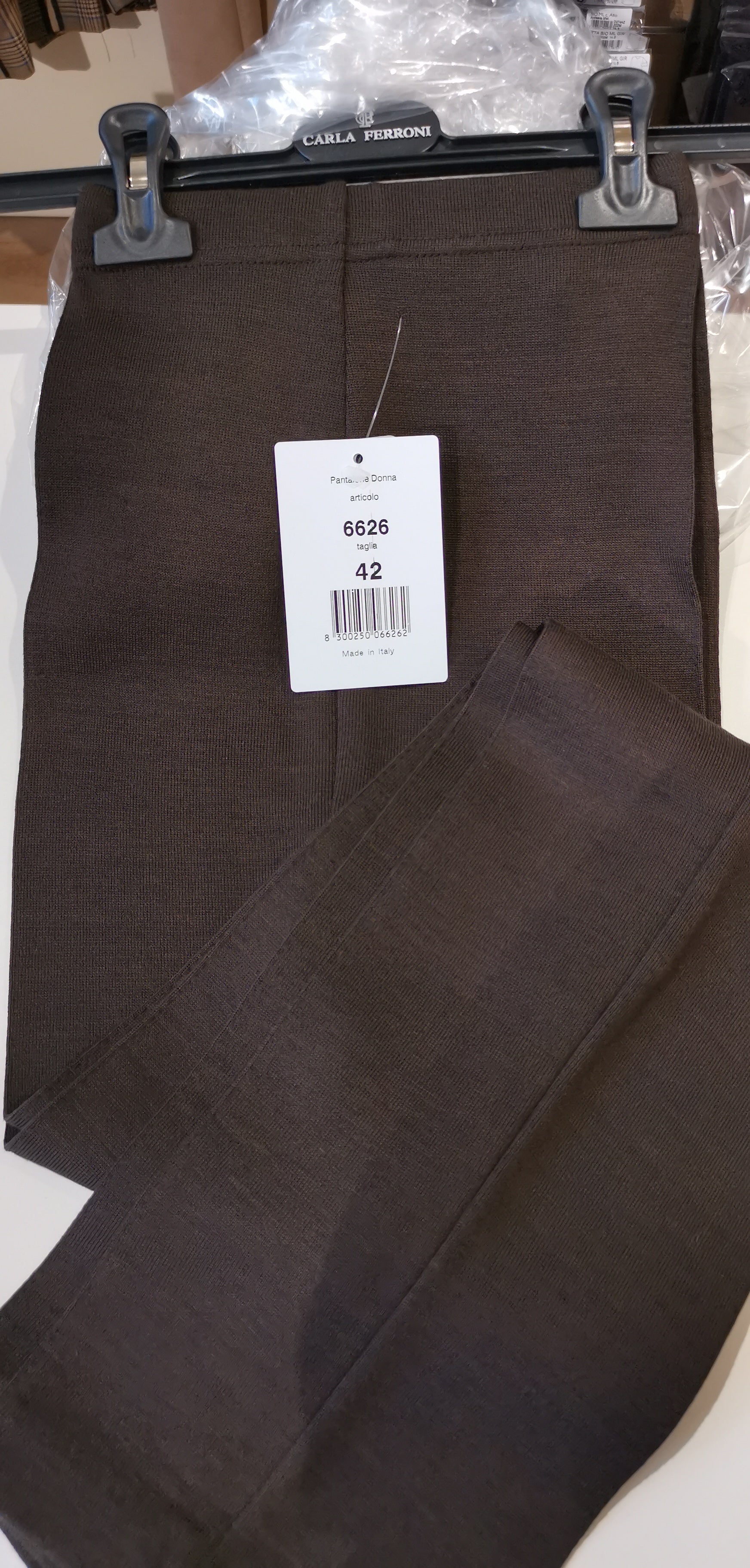 Pantalone Donna Elastico in Vita in Maglia di Lana CARLA FERRONI 6626