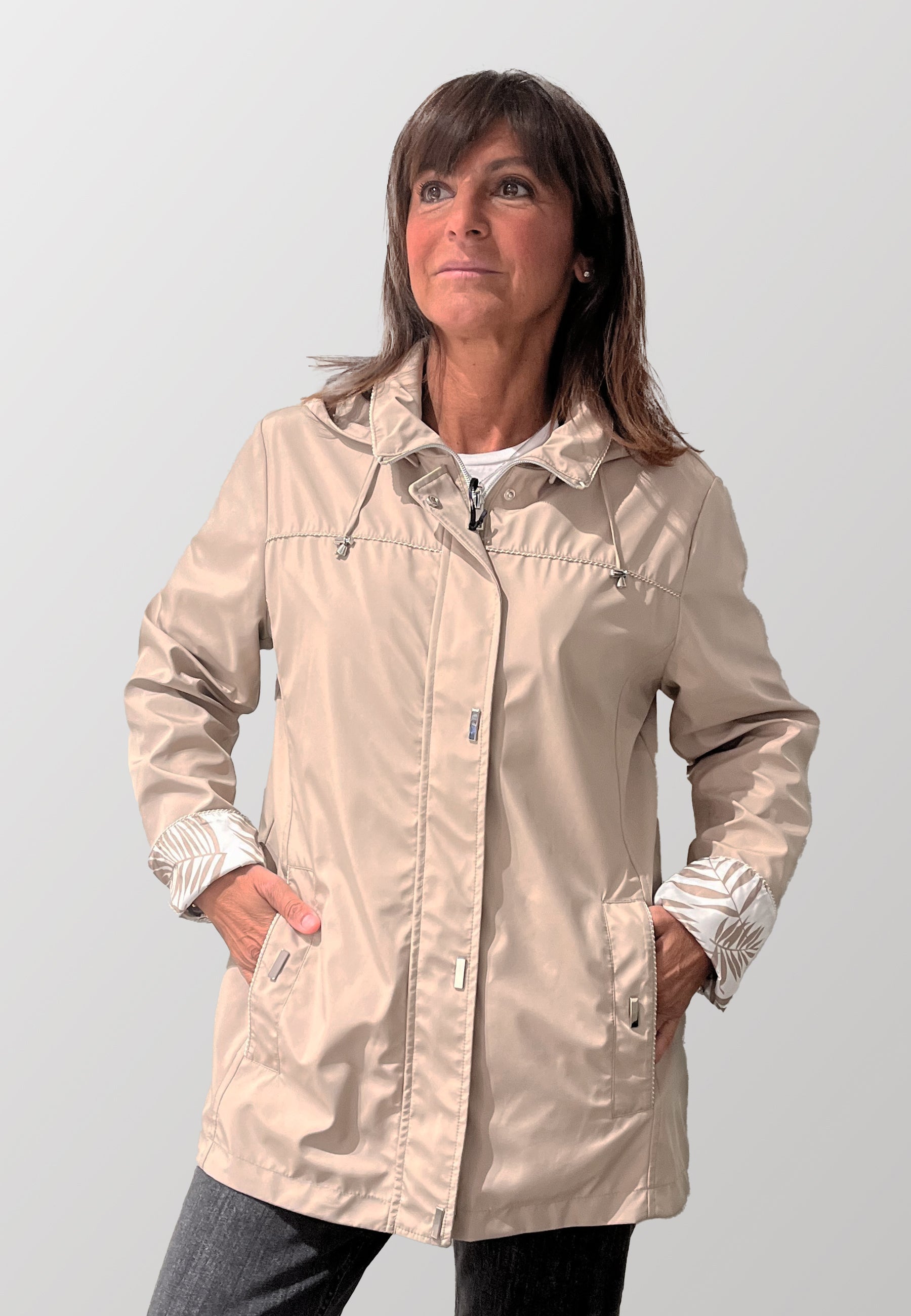 Giubbino Donna Manica Lunga Reversibile Antipioggia SATINETTE GINEVRA 017