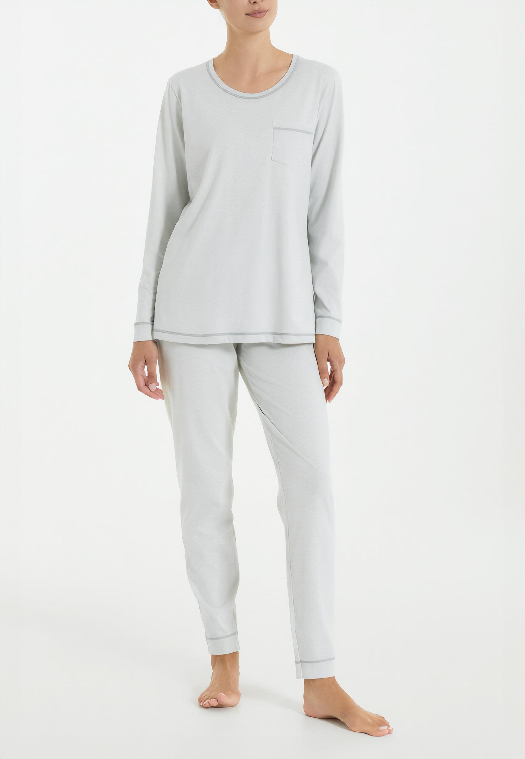 RAGNO Pigiama Donna Lungo Girocollo Cotone Jersey Leggero DT30NQ