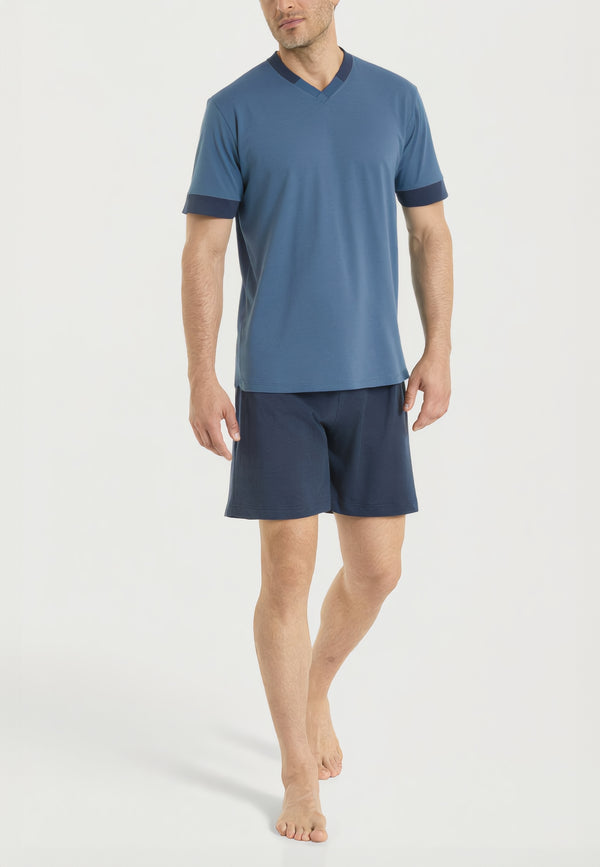 RAGNO Pigiama Uomo Corto Collo a V Cotone Leggero UA42NE