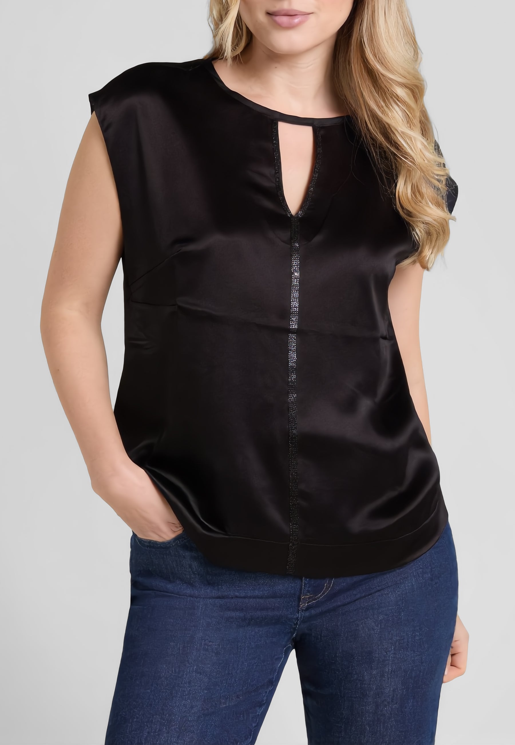 LUISA VIOLA Maglia Donna Curvy Con Strass In Viscosa ART. G096L0-82VH