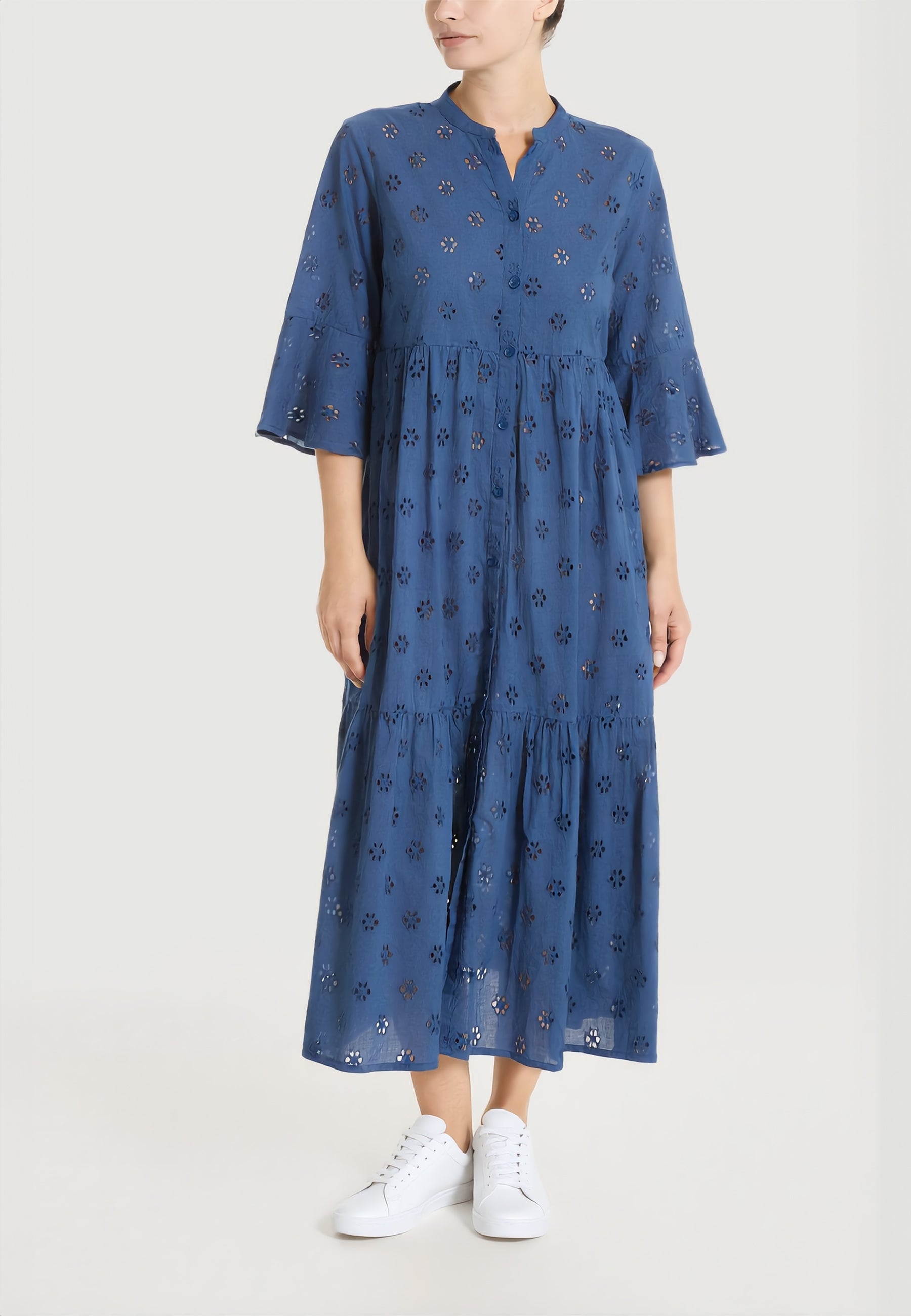 RAGNO Abito Donna Mezza Manica Cotone San Gallo Estivo DS56DG